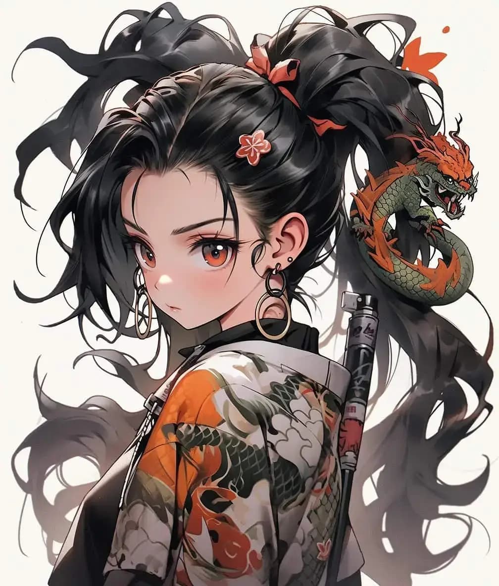 Gothcore Asian Style Portrait