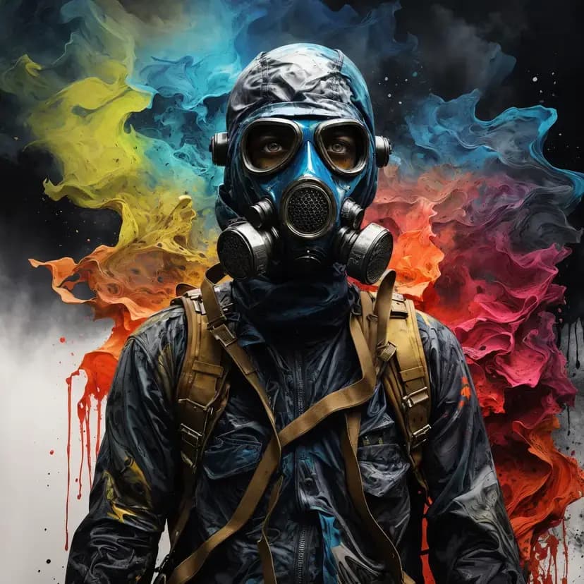 Ink Painted Gasmask Wanderer