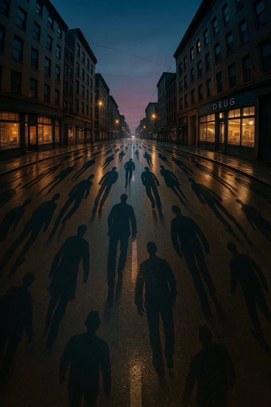 Surreal City Street Scene
