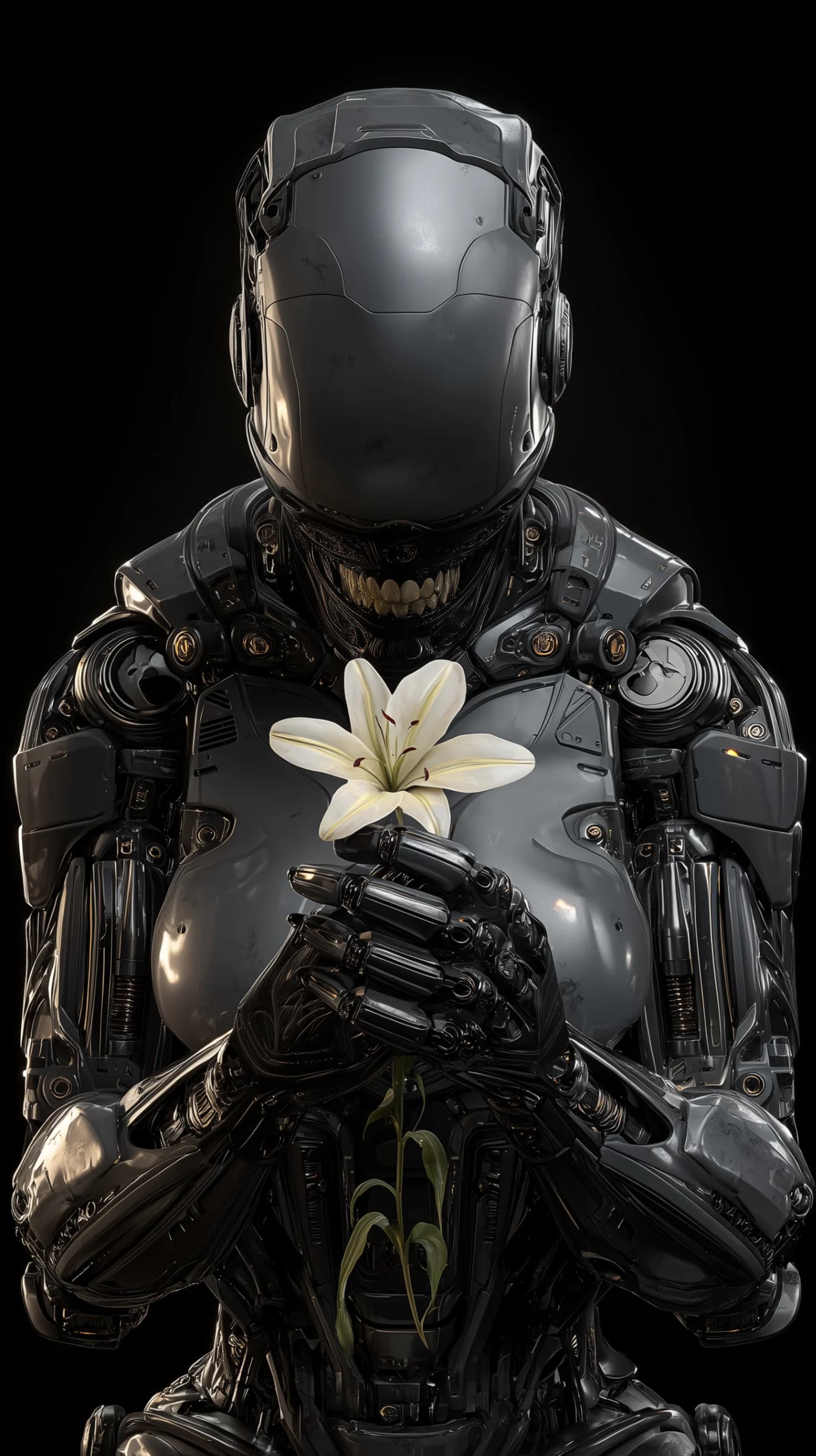Cyberpunk Skeletal Figure