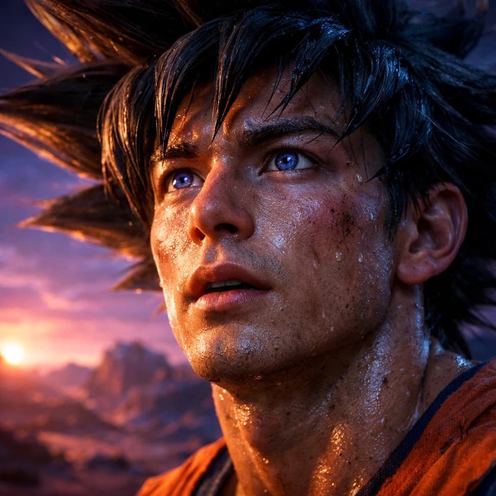 Goku Earth Sunrise Portrait