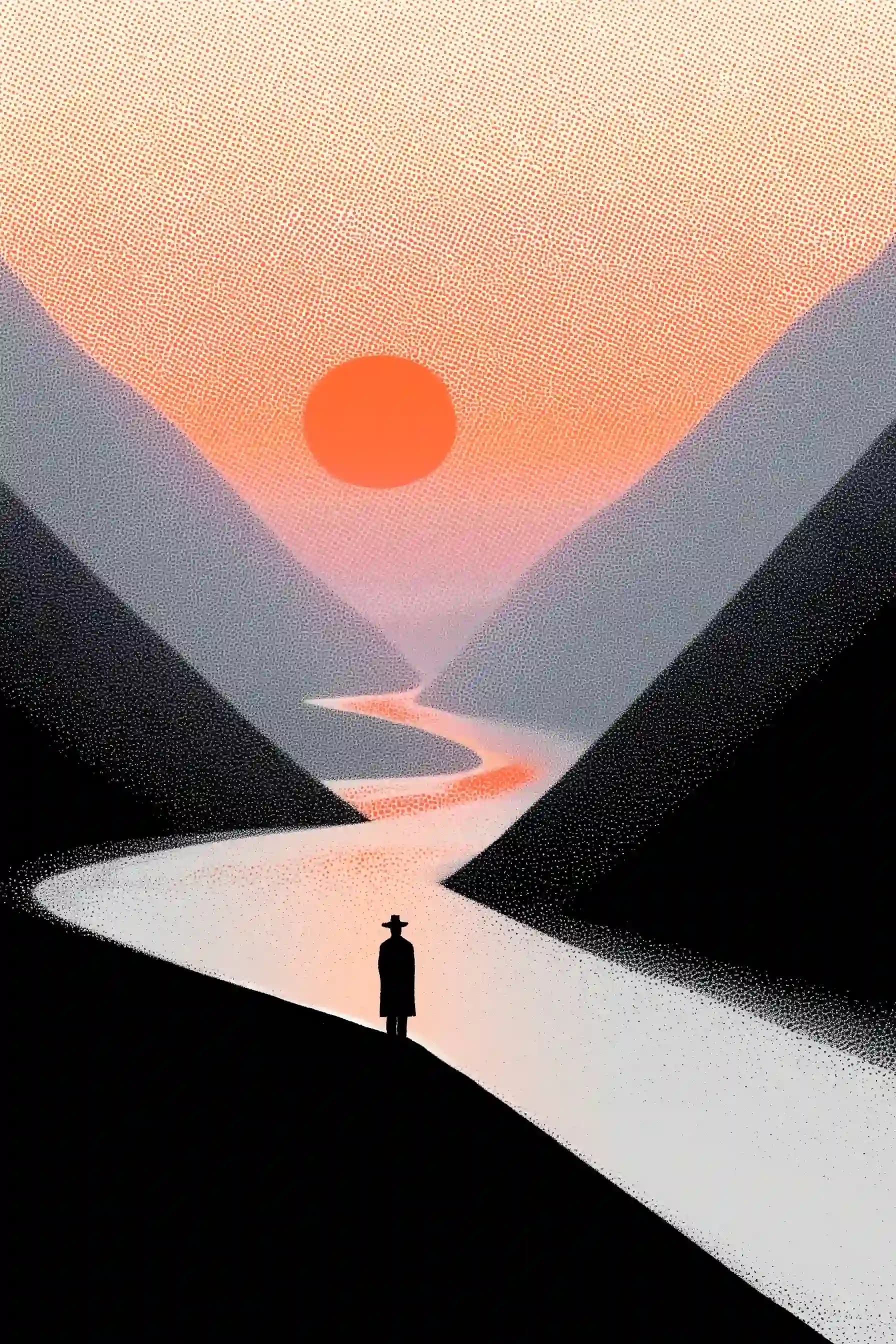 Mountain Landscape with Silhouette