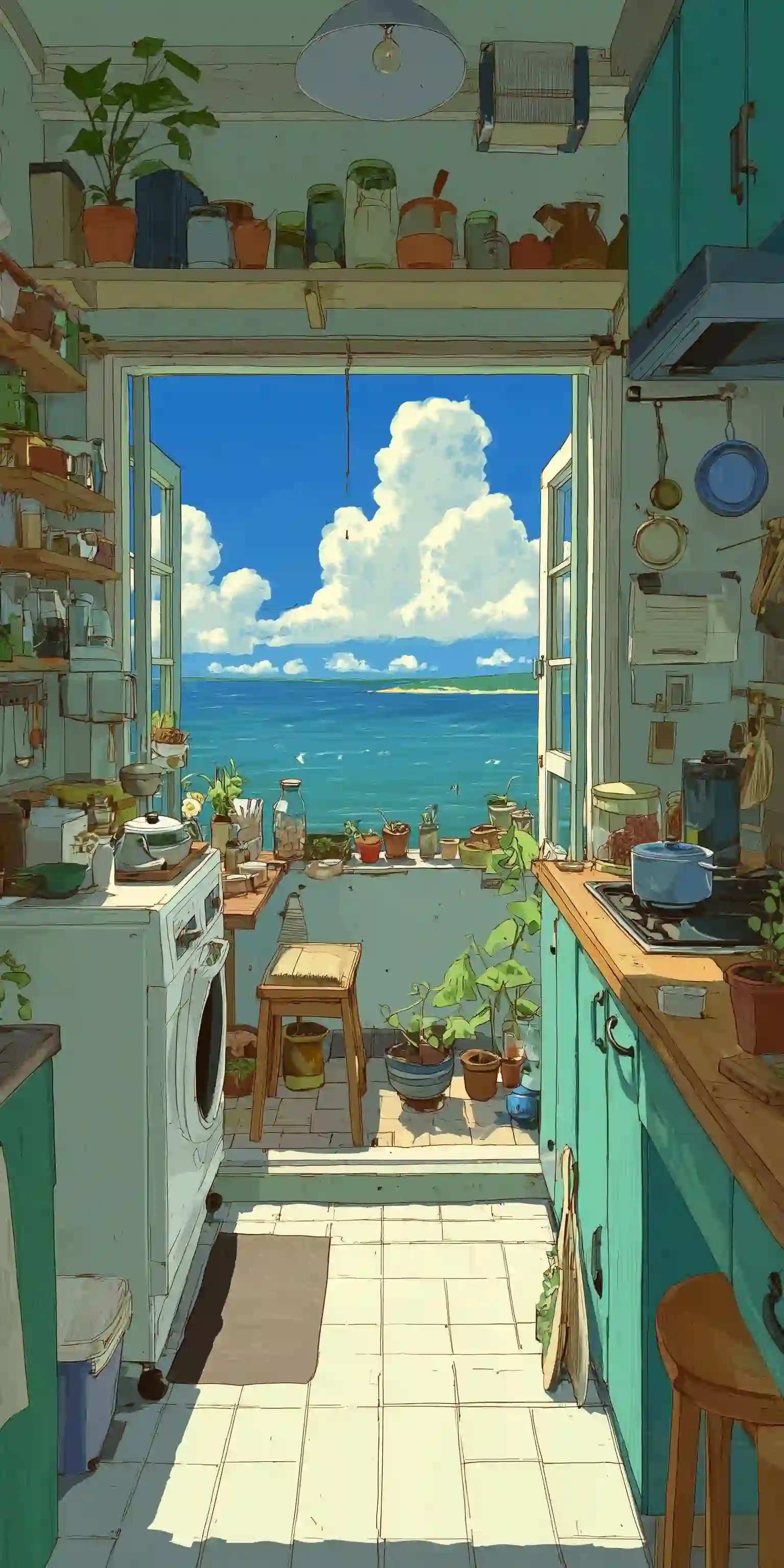 Miyazaki Style Kitchen Scene
