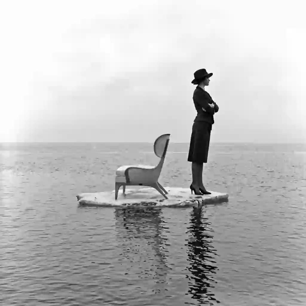 Contemplative Woman on Water
