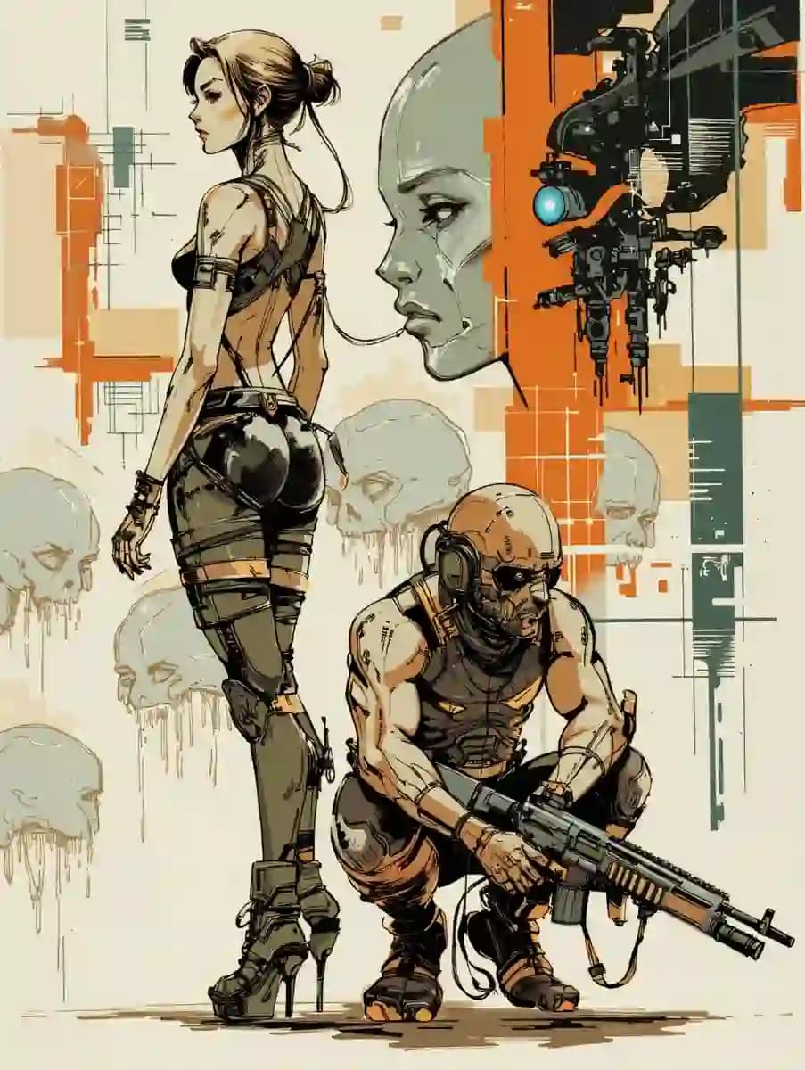 Dynamic Sci-Fi Character Illustration