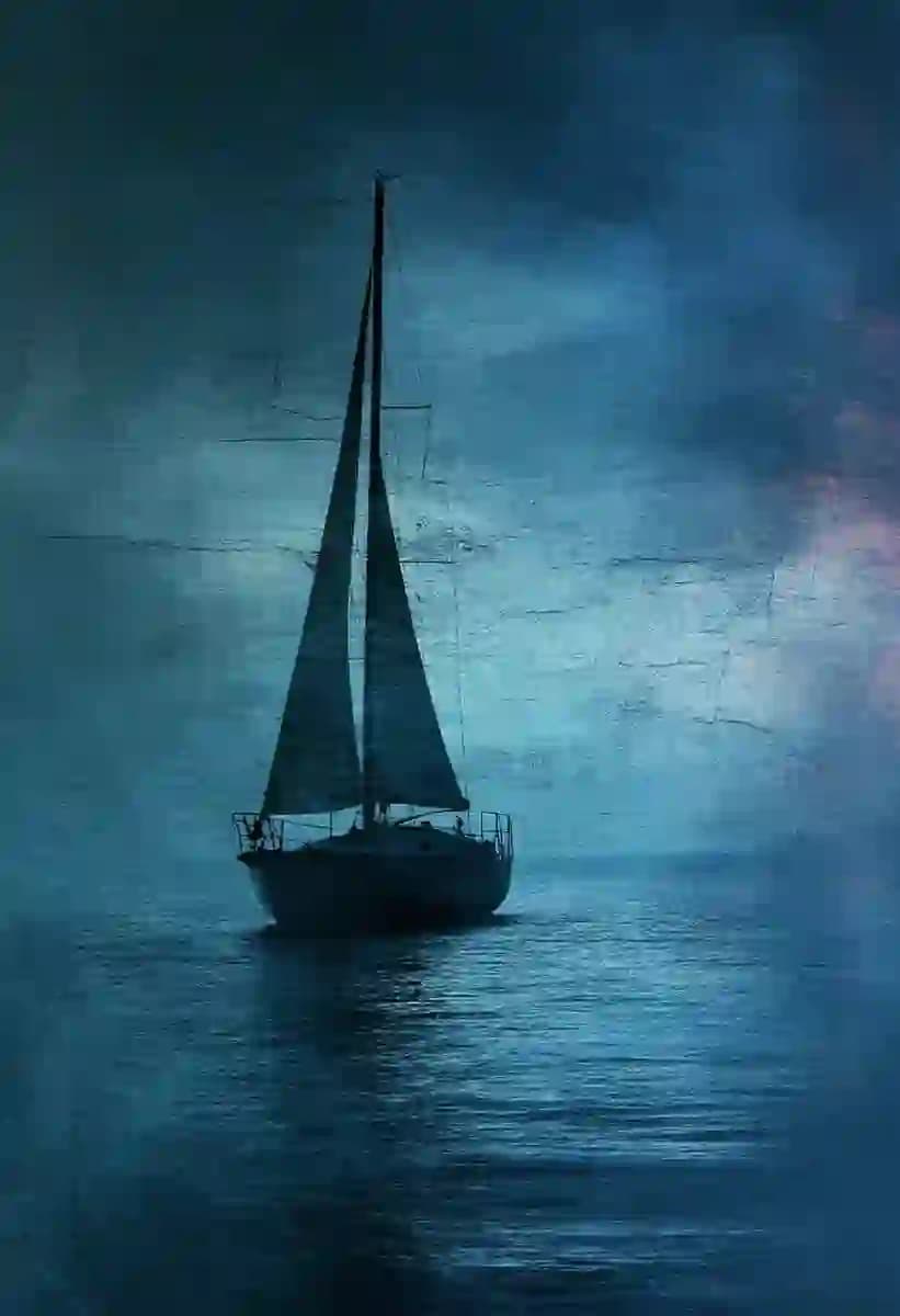 Stormy Sailboat Digital Art