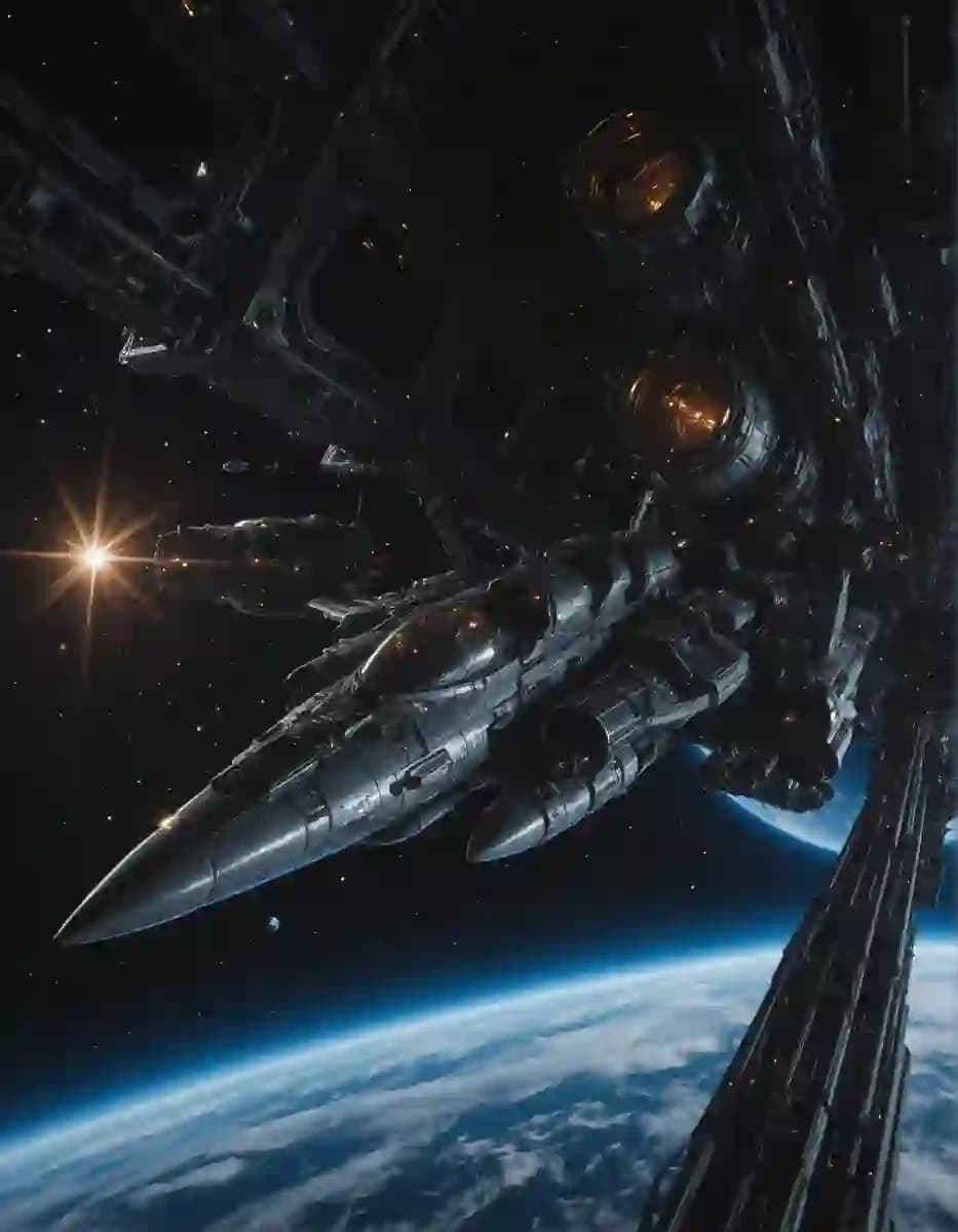 Futuristic Space Warship Illustration