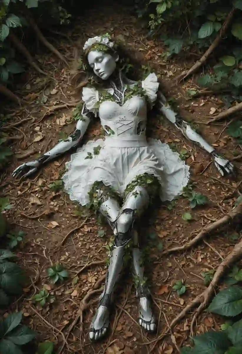 Foliage Haired Maid Robot