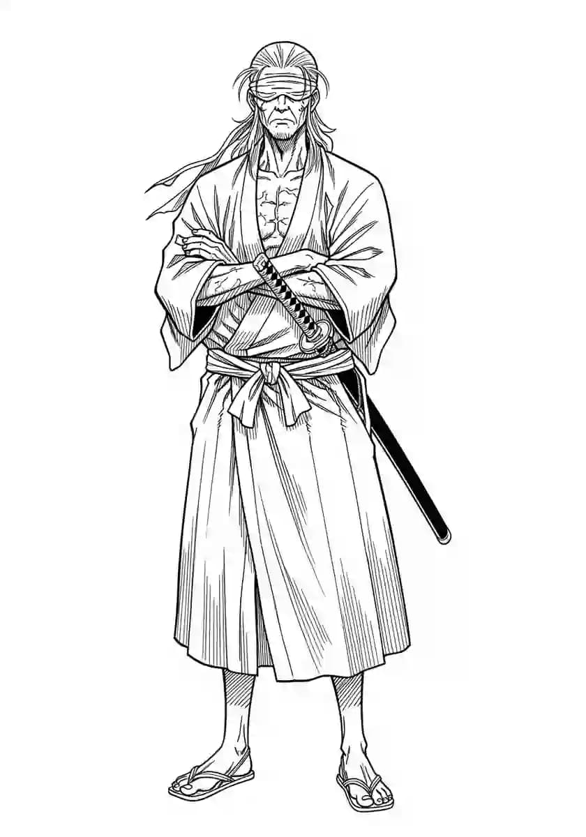Blind Swordsman Manga Illustration