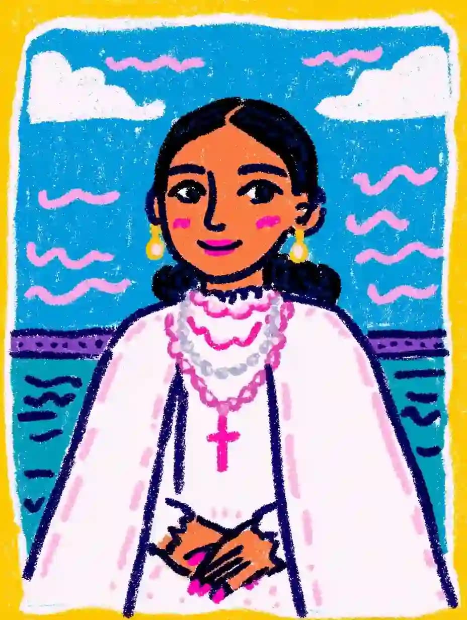 Princess Portrait with Ocean Background