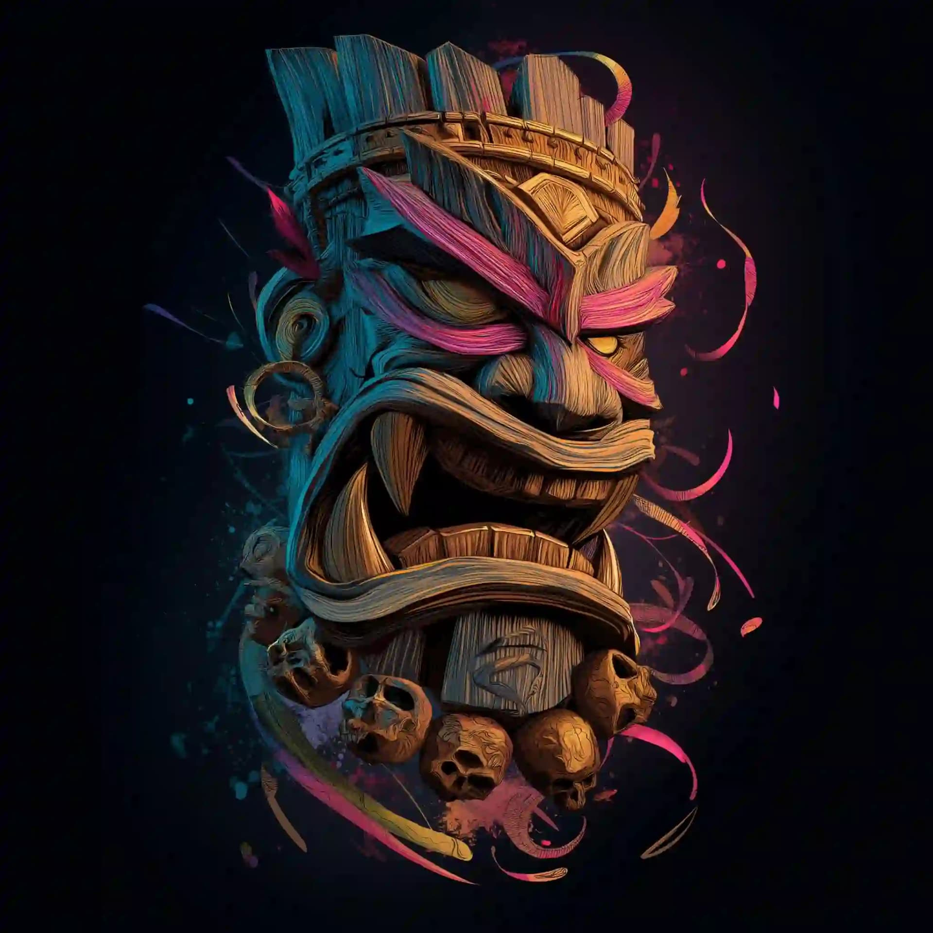 Tiki Mask Tattoo Art