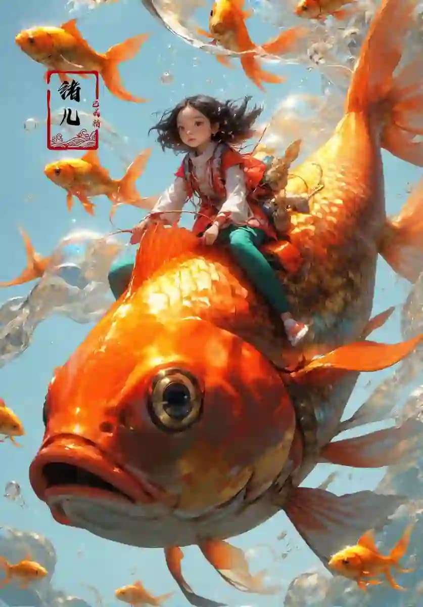 Girl Riding Goldfish