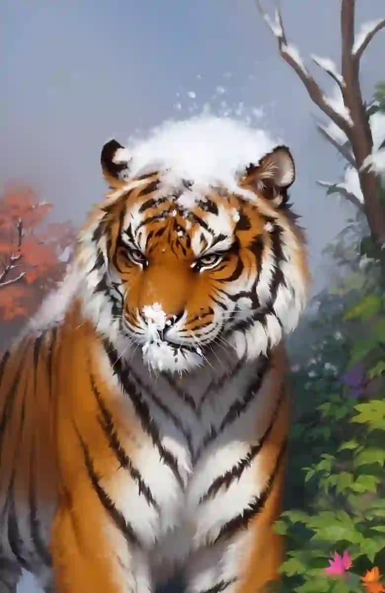Snowy Tiger Digital Art