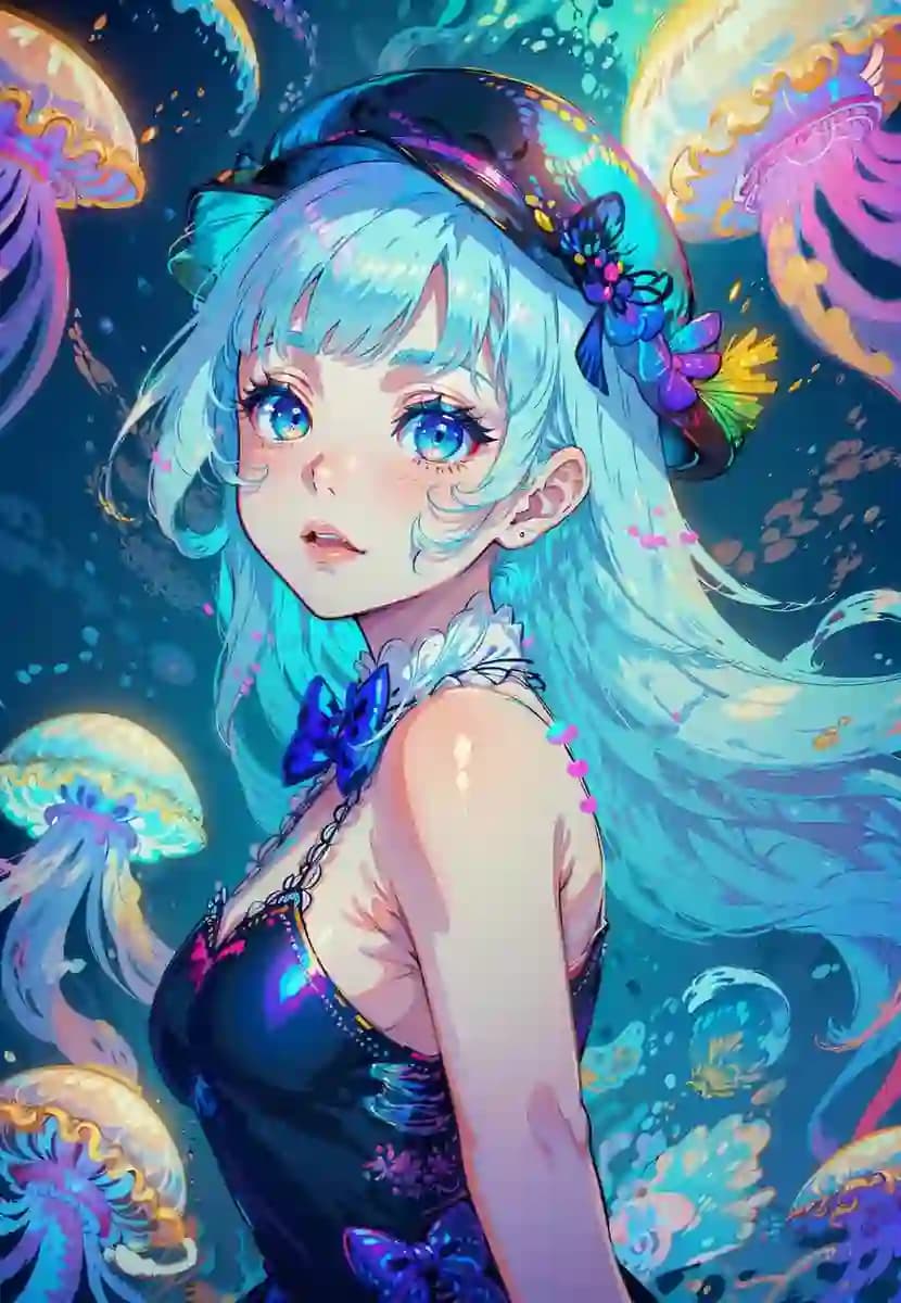 Jellyfish Girl Illustration Prompt