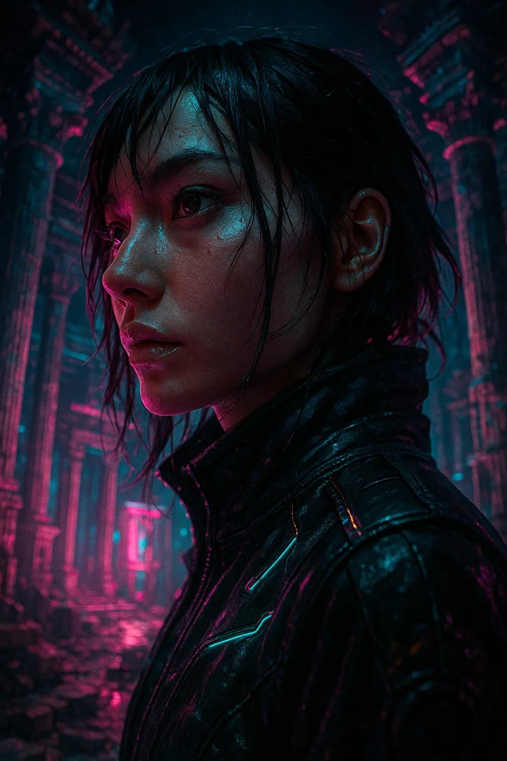 Cyberpunk Temple Portrait