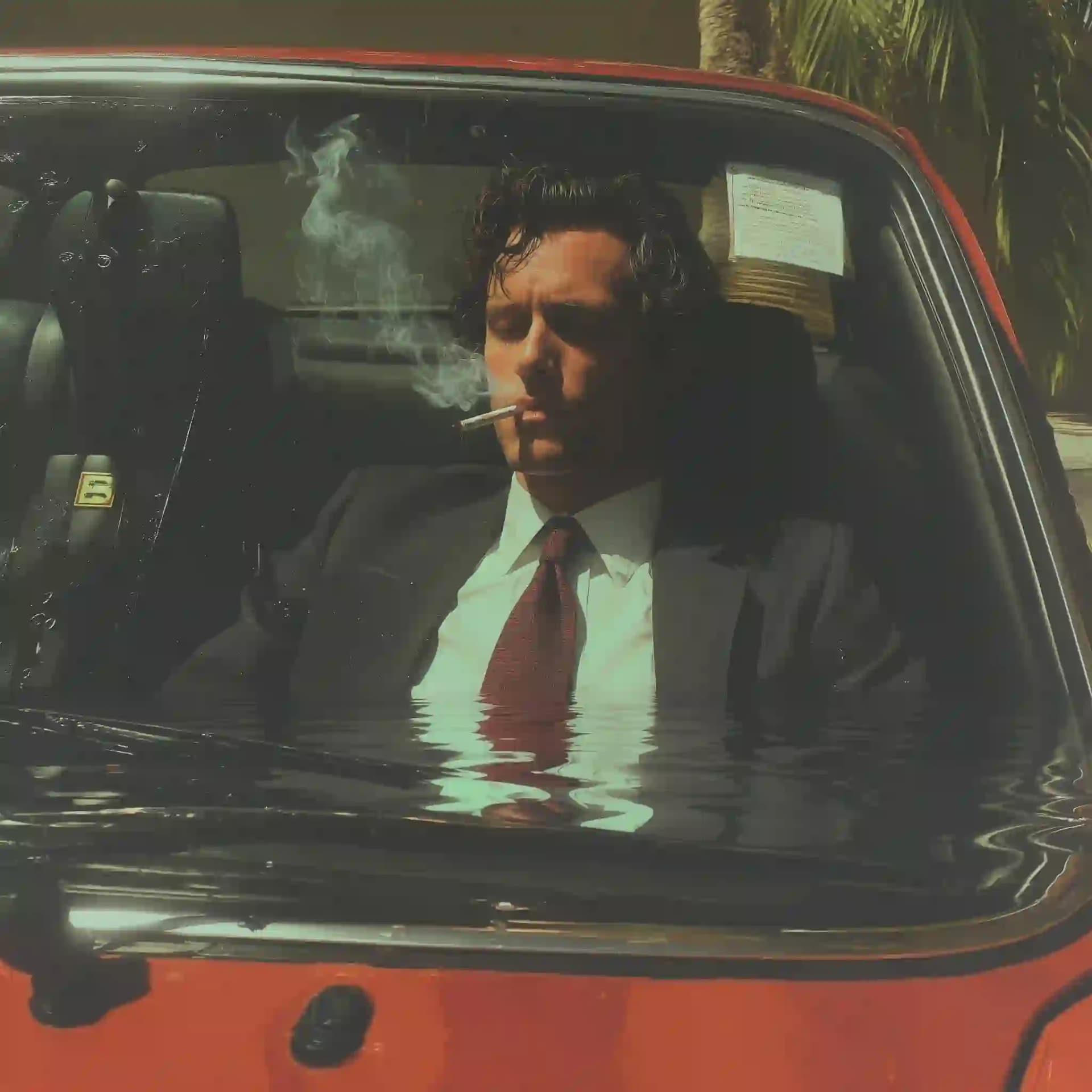 Man Smoking in Porsche Pool
