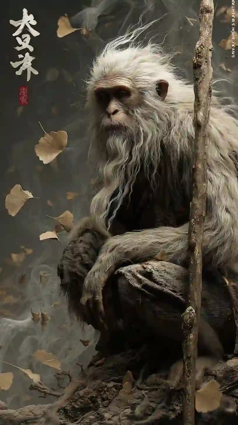 Mythical White Ape Illustration