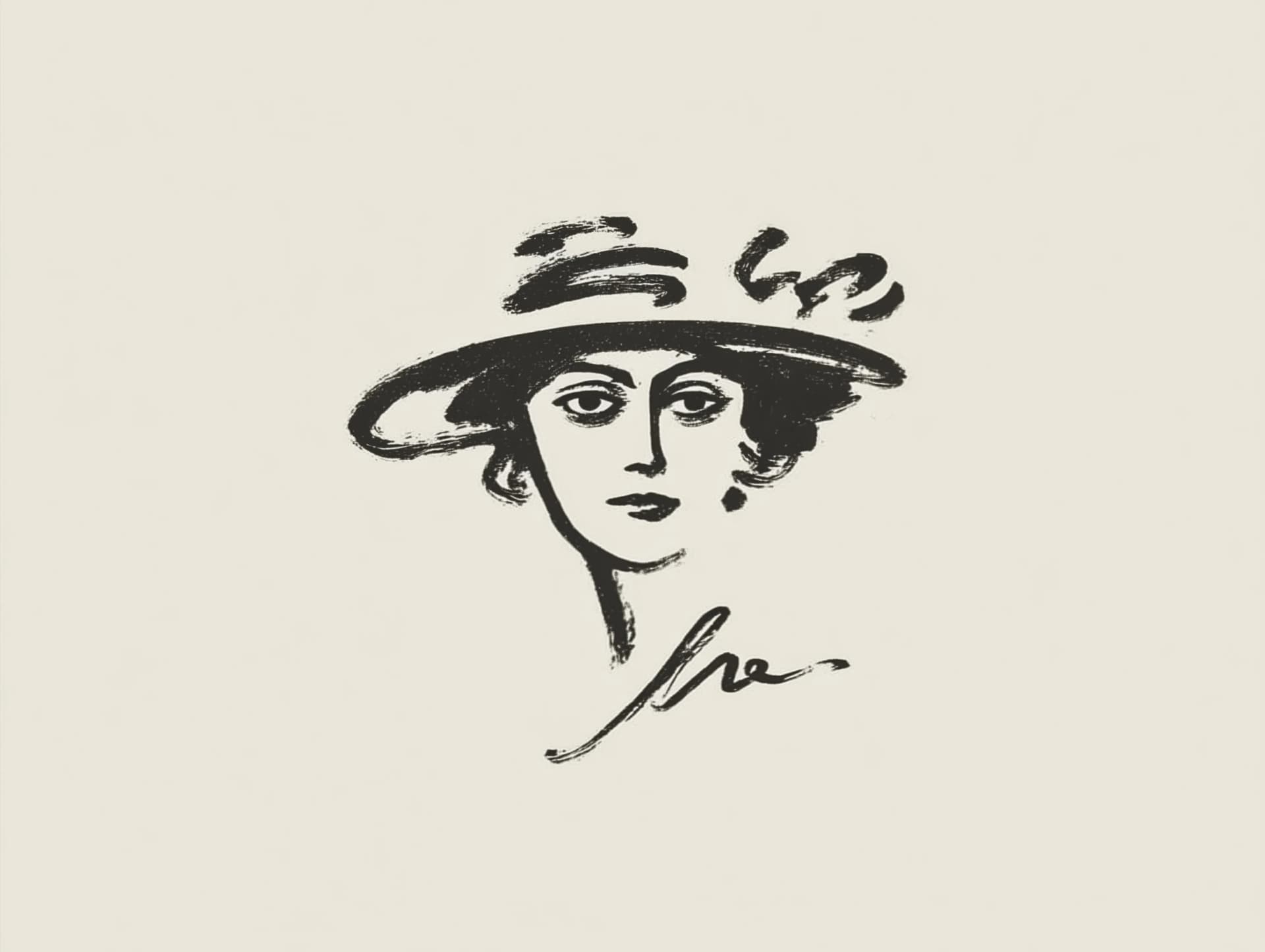 Woman with Hat Illustration