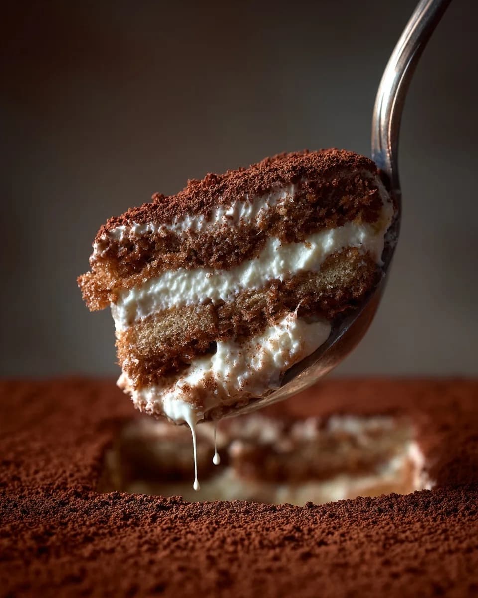 Tiramisu Spoon Close-Up