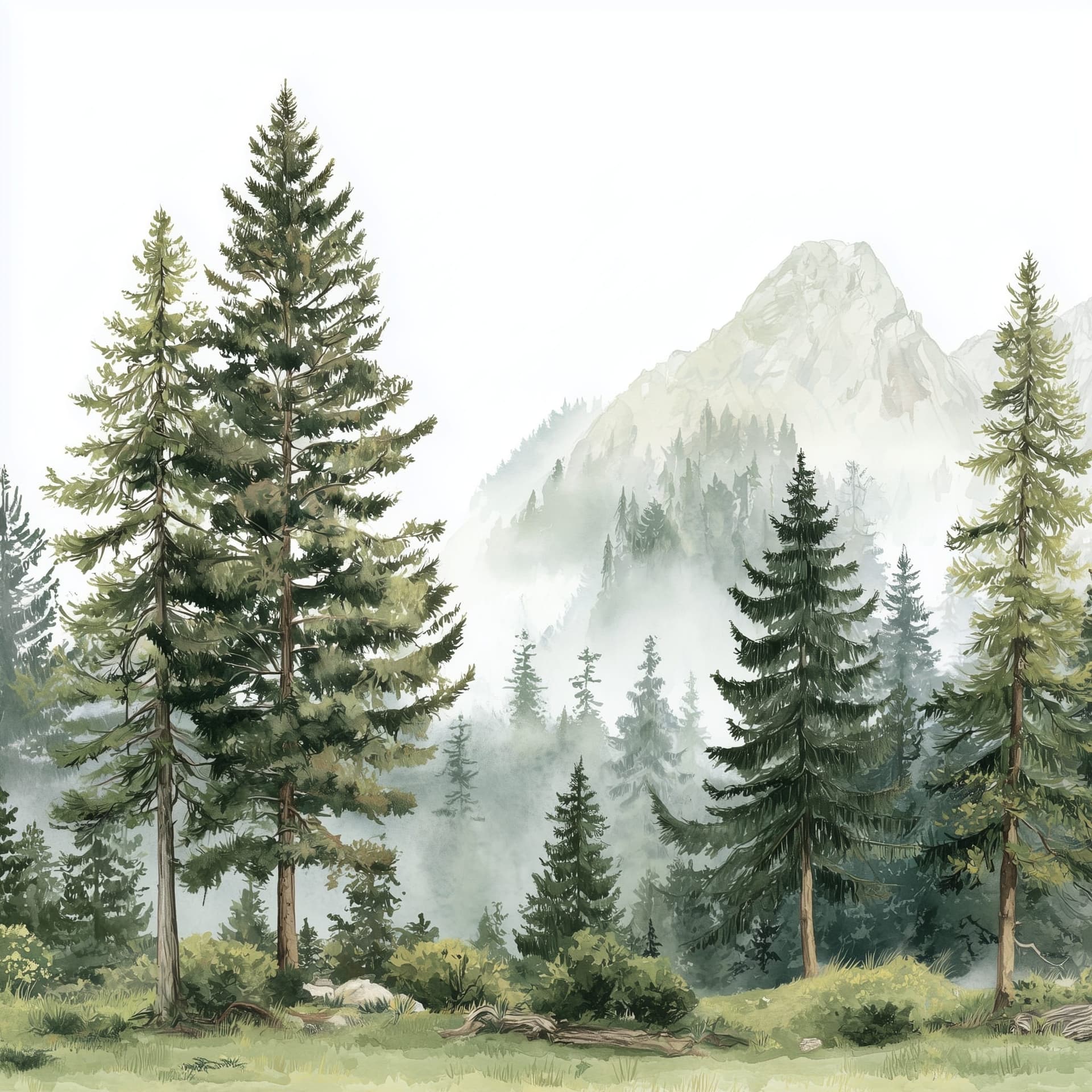 Woodland Forest Watercolor