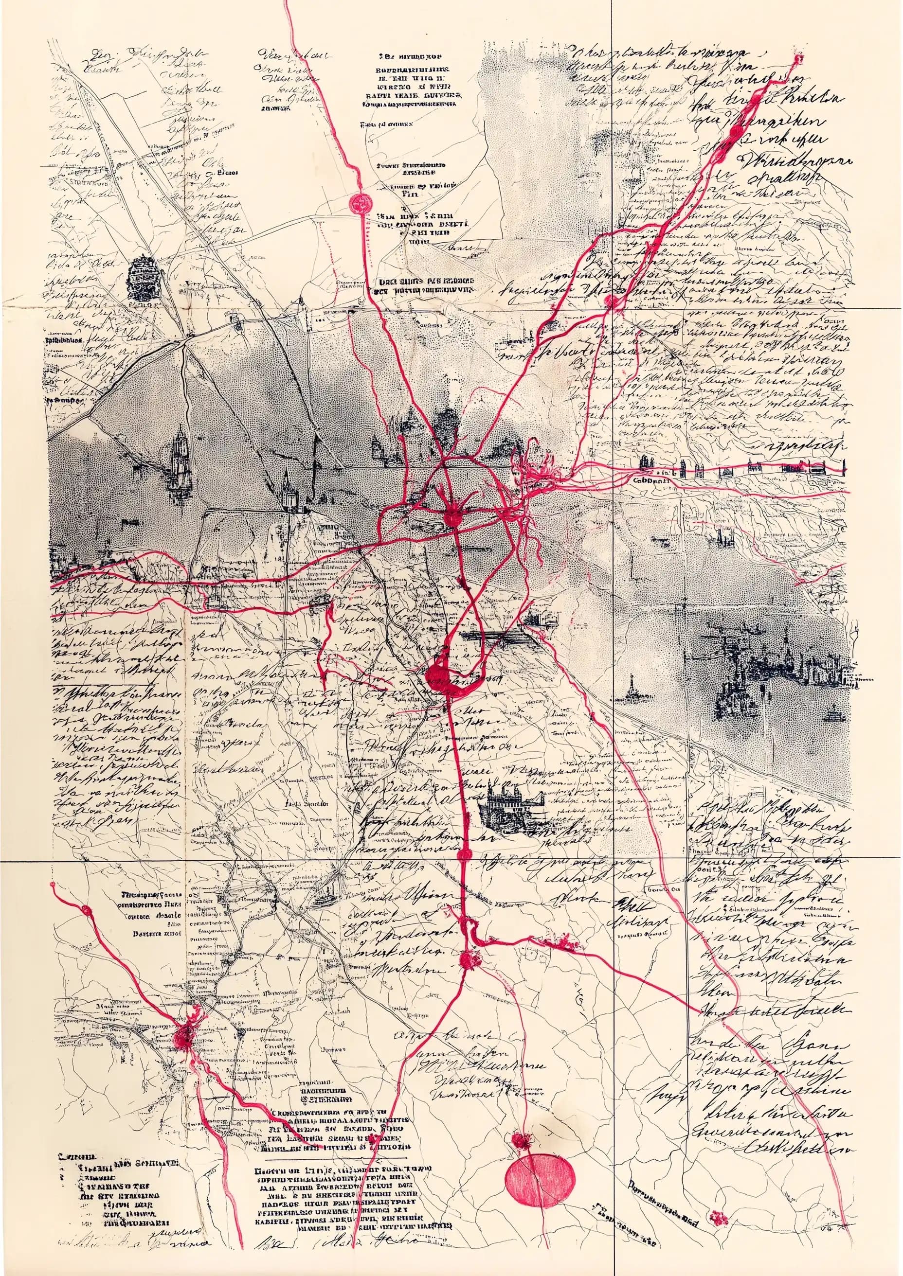 Vintage Map Print Design