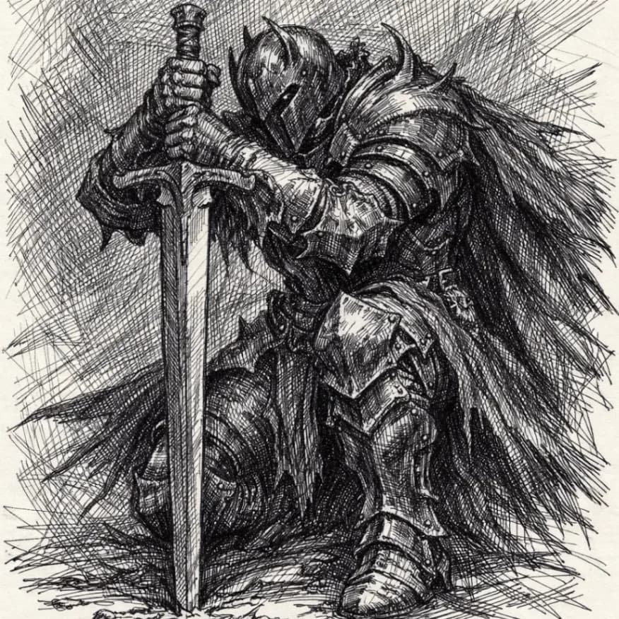 Dark Fantasy Knight Illustration