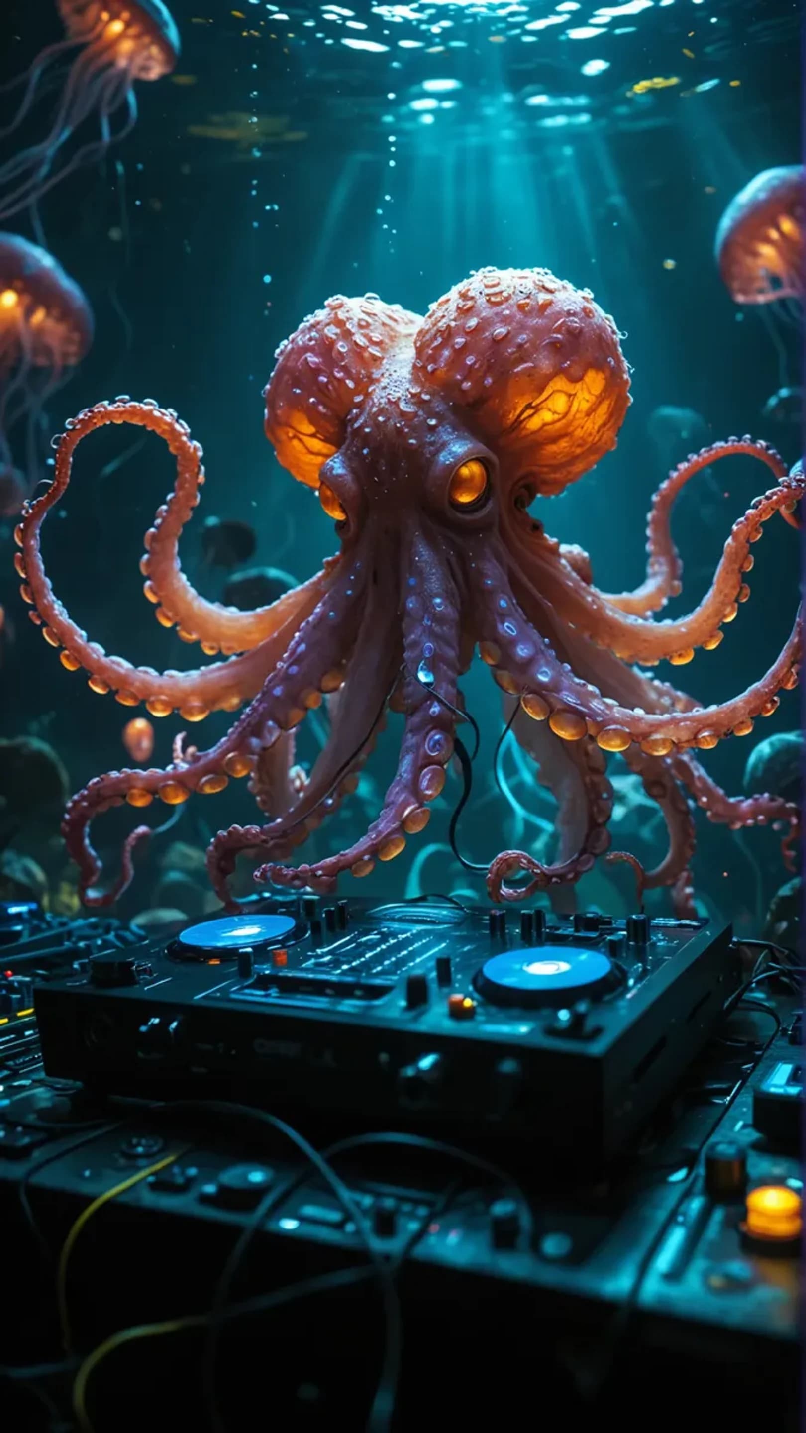 Underwater Rave DJ Octopus