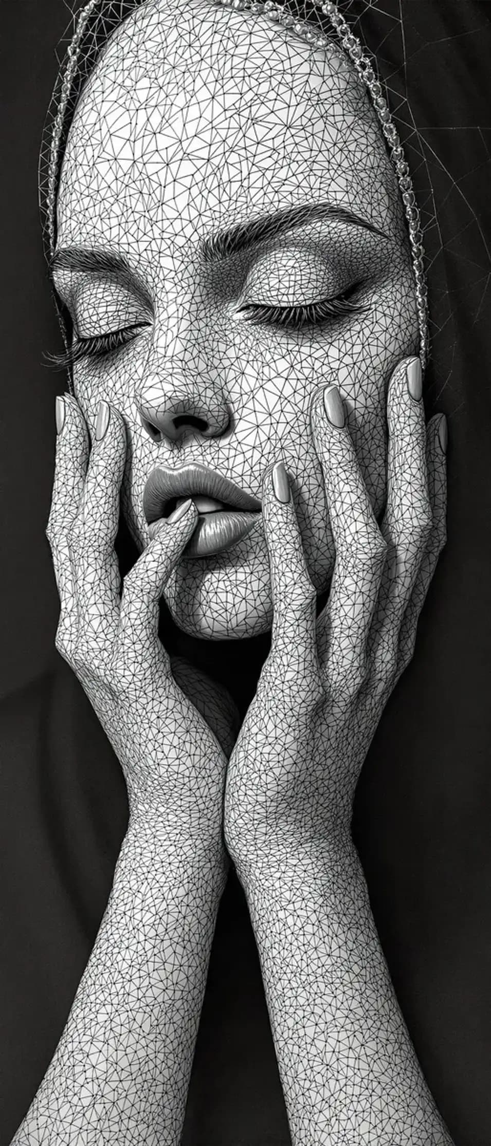 Intricate Line-Art Portrait