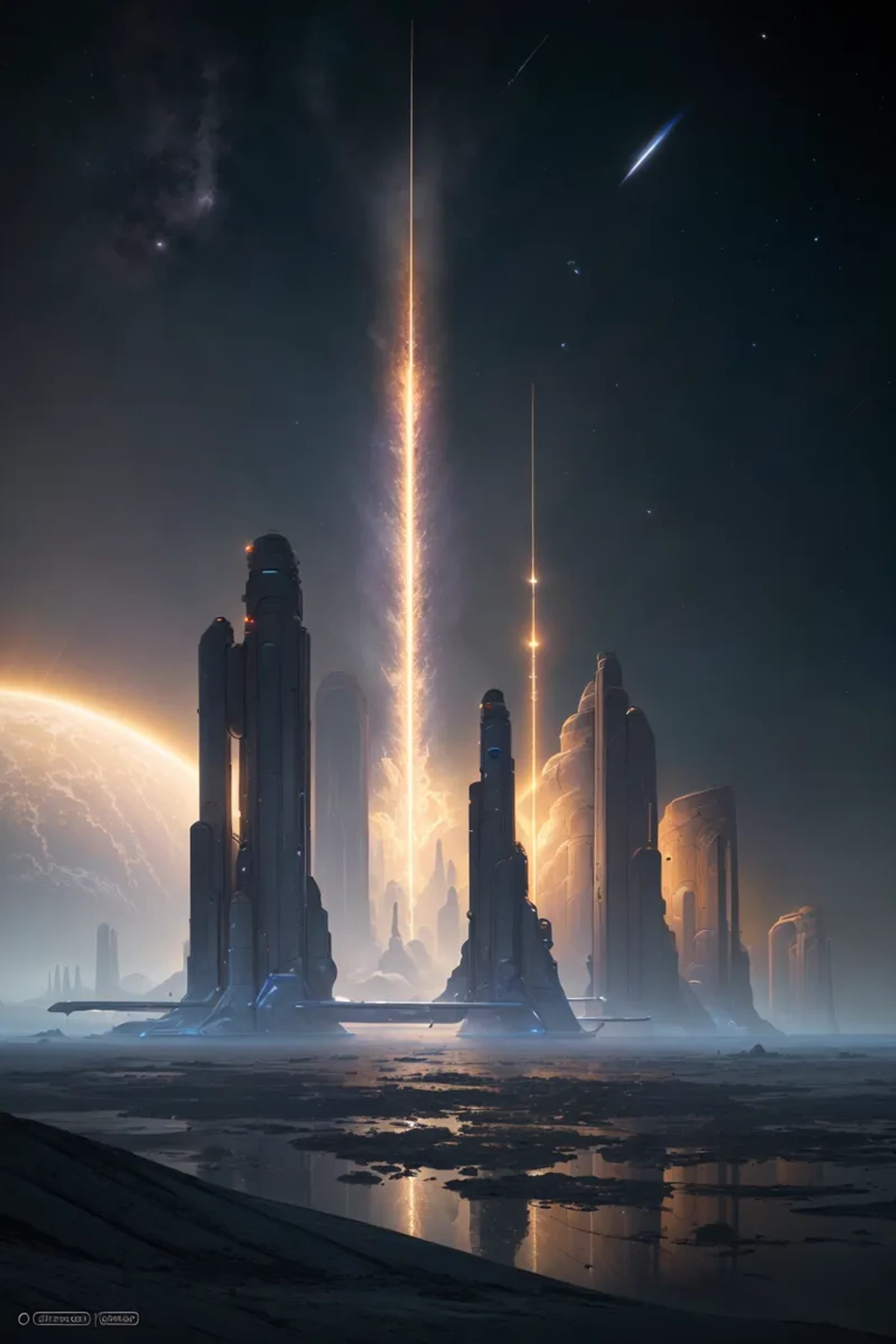 Sci-Fi Space Colony Art