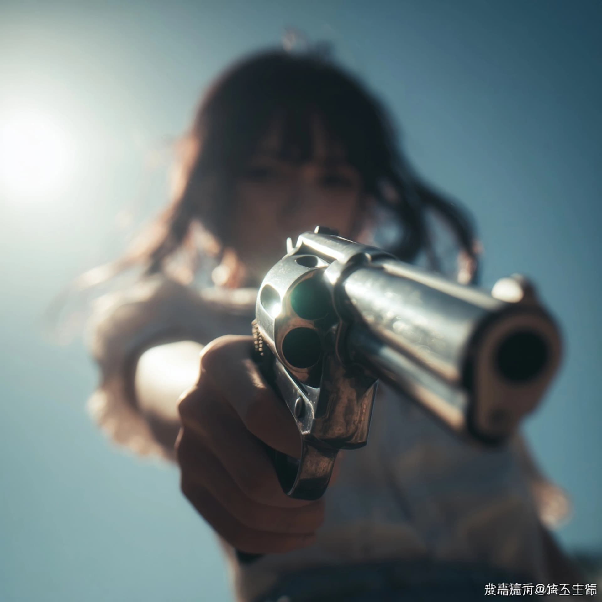 Anime Girl Photo with Revolver
