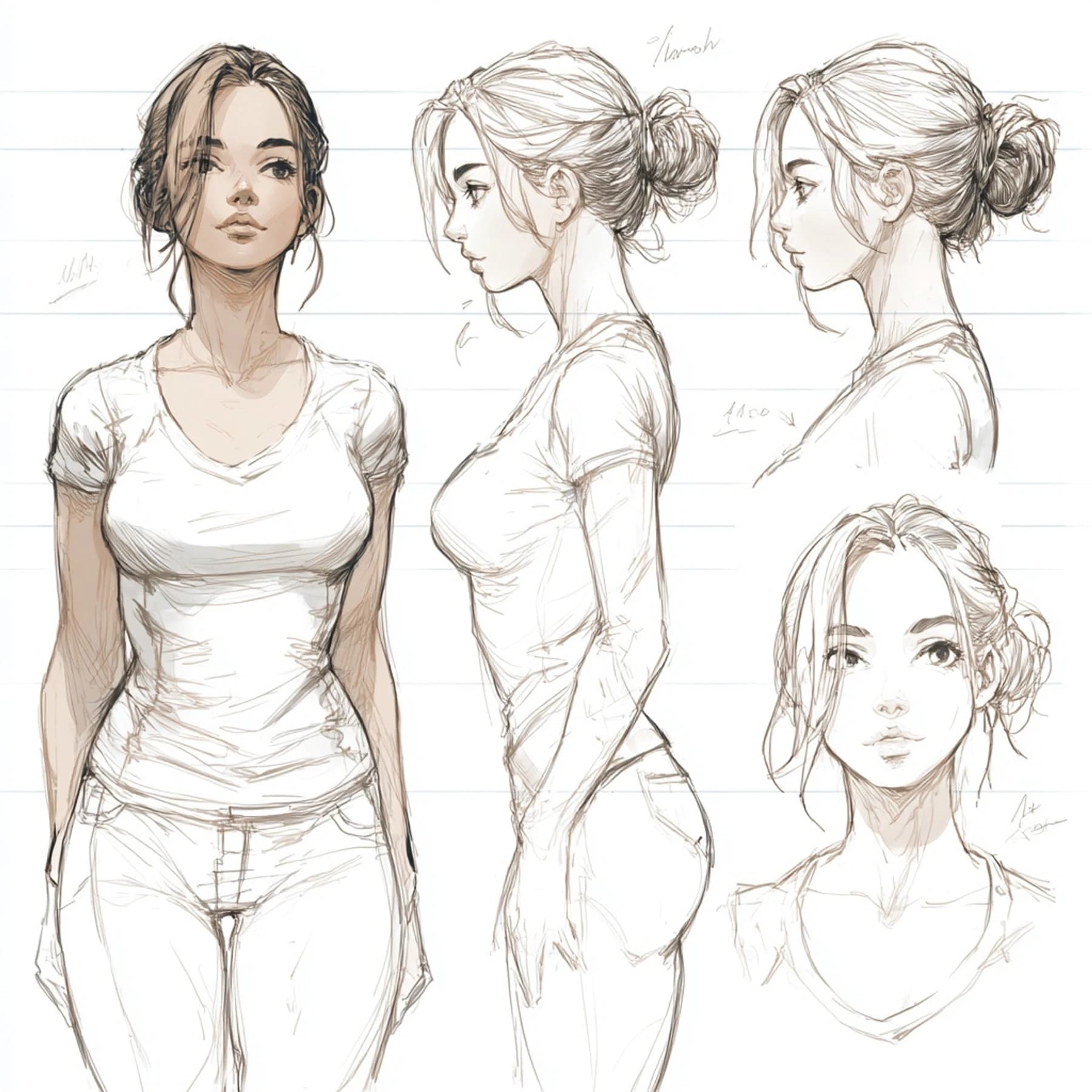 Ghiblic Woman Character Design
