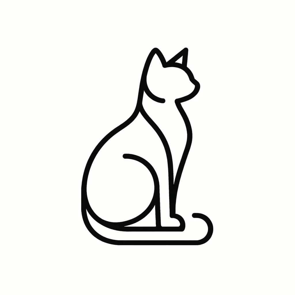 Minimalist Black Cat Art