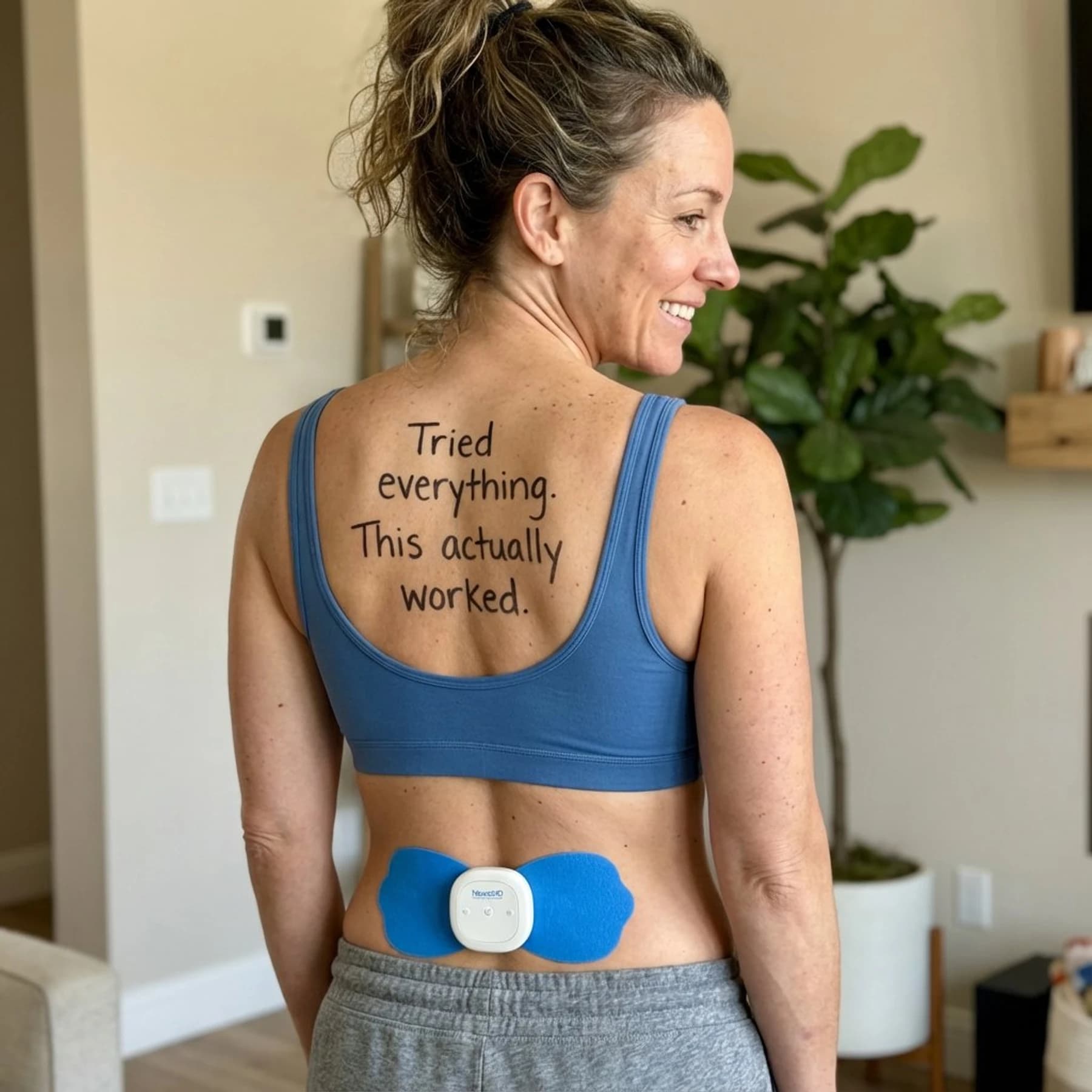 Woman's Back with Handwritten Message