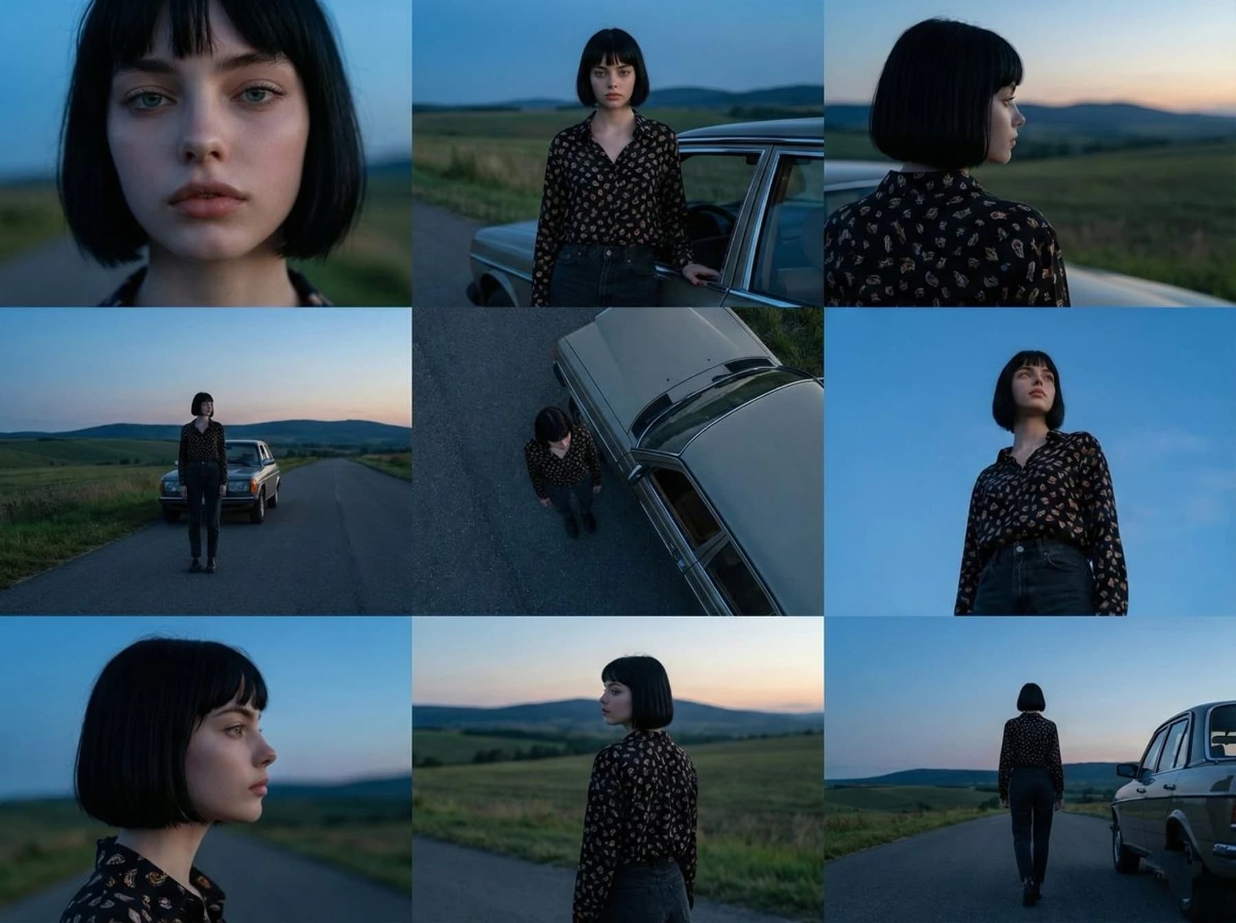 Cinematic Female Portrait Grid