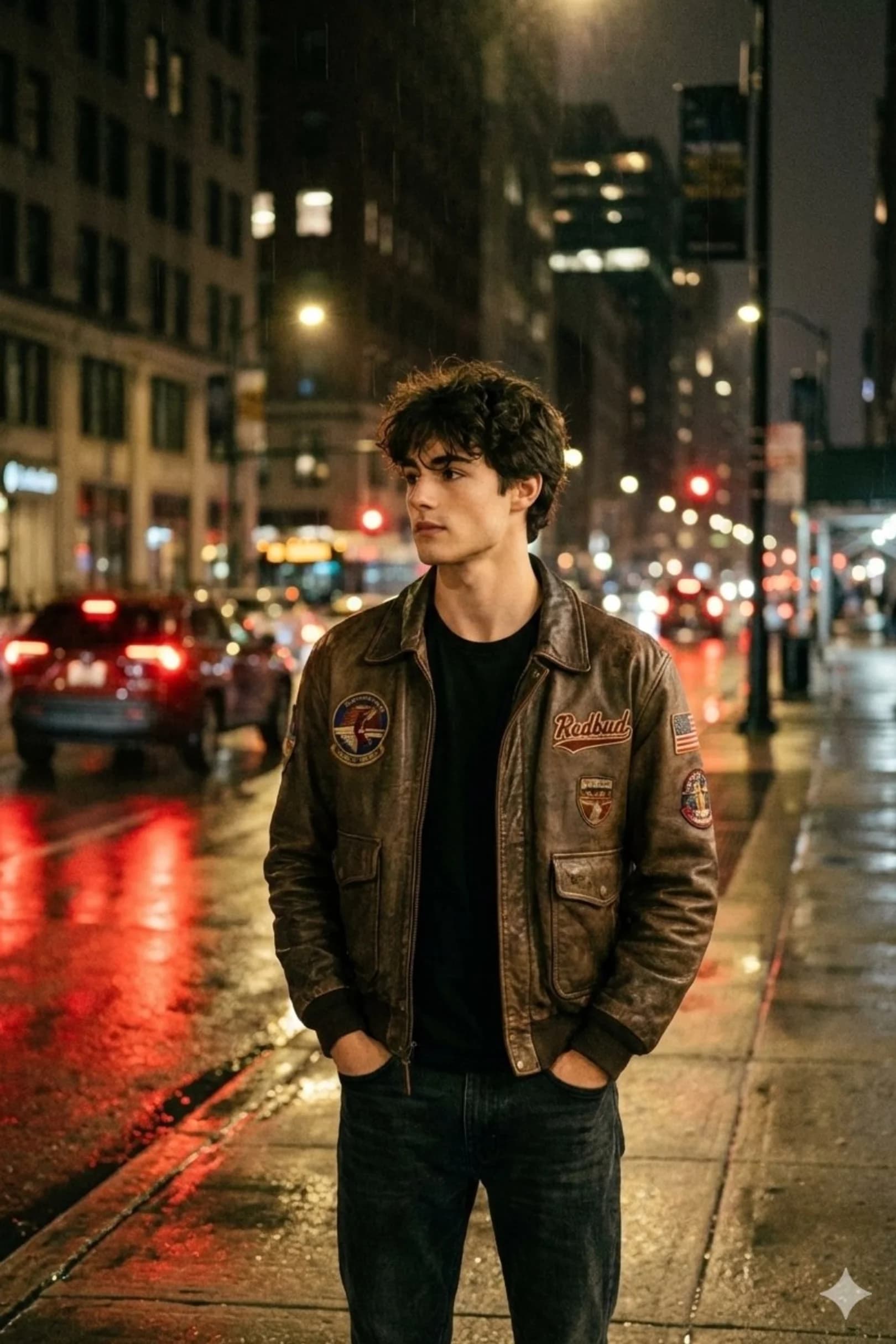 Nighttime City Street Portrait
