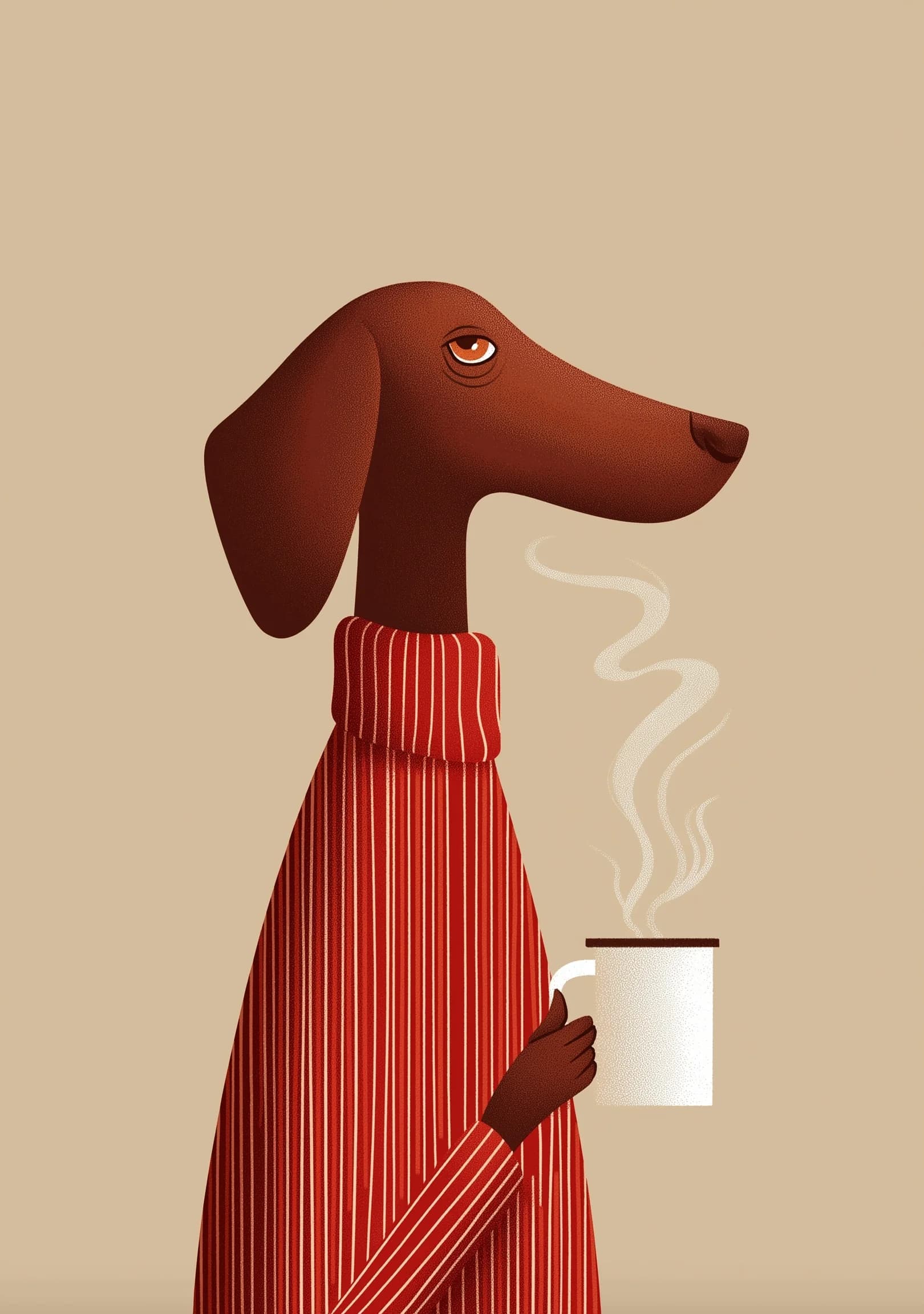 Anthropomorphic Vizsla Illustration