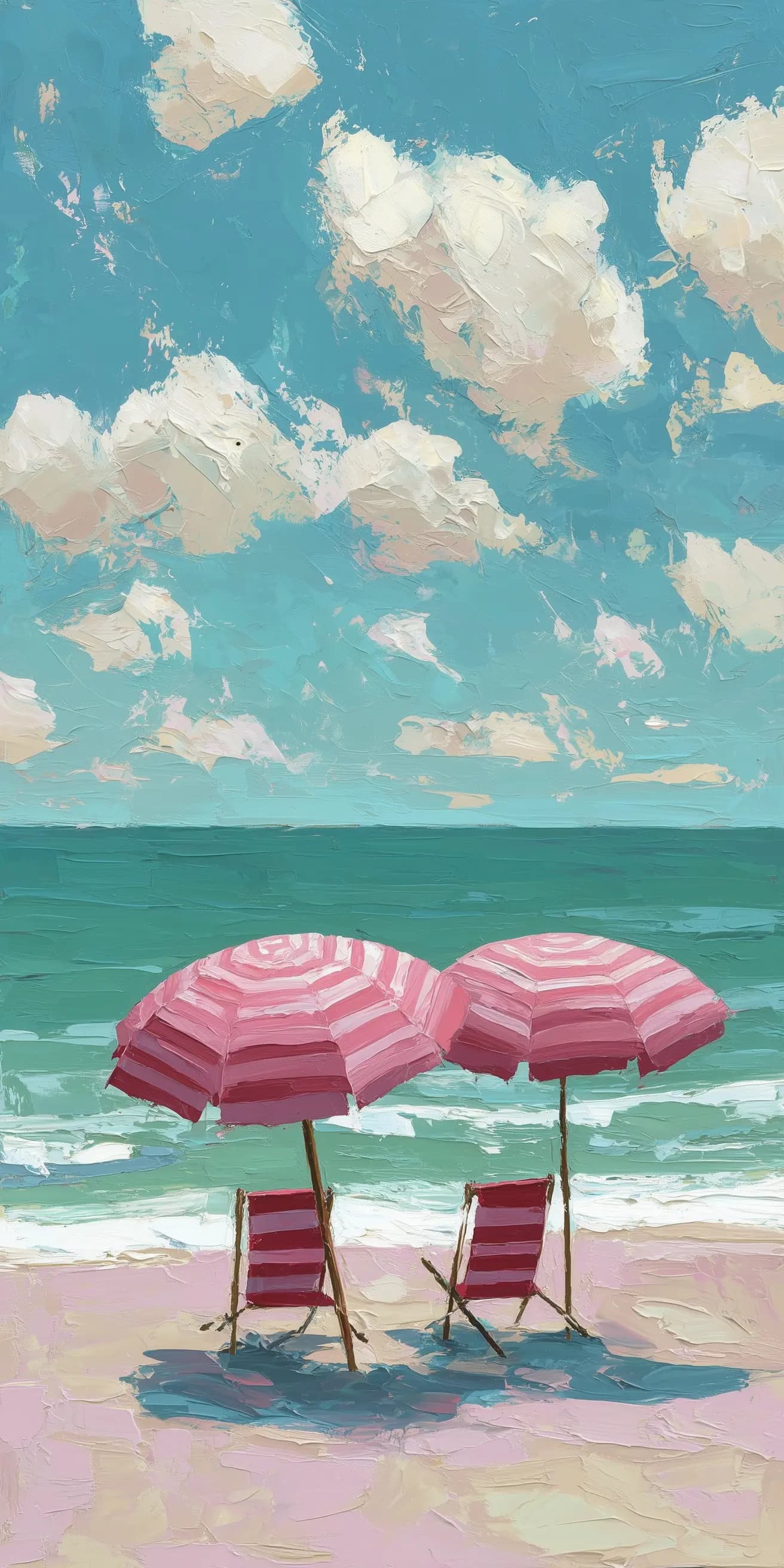 Coastal Summer Chairs Under Parasols