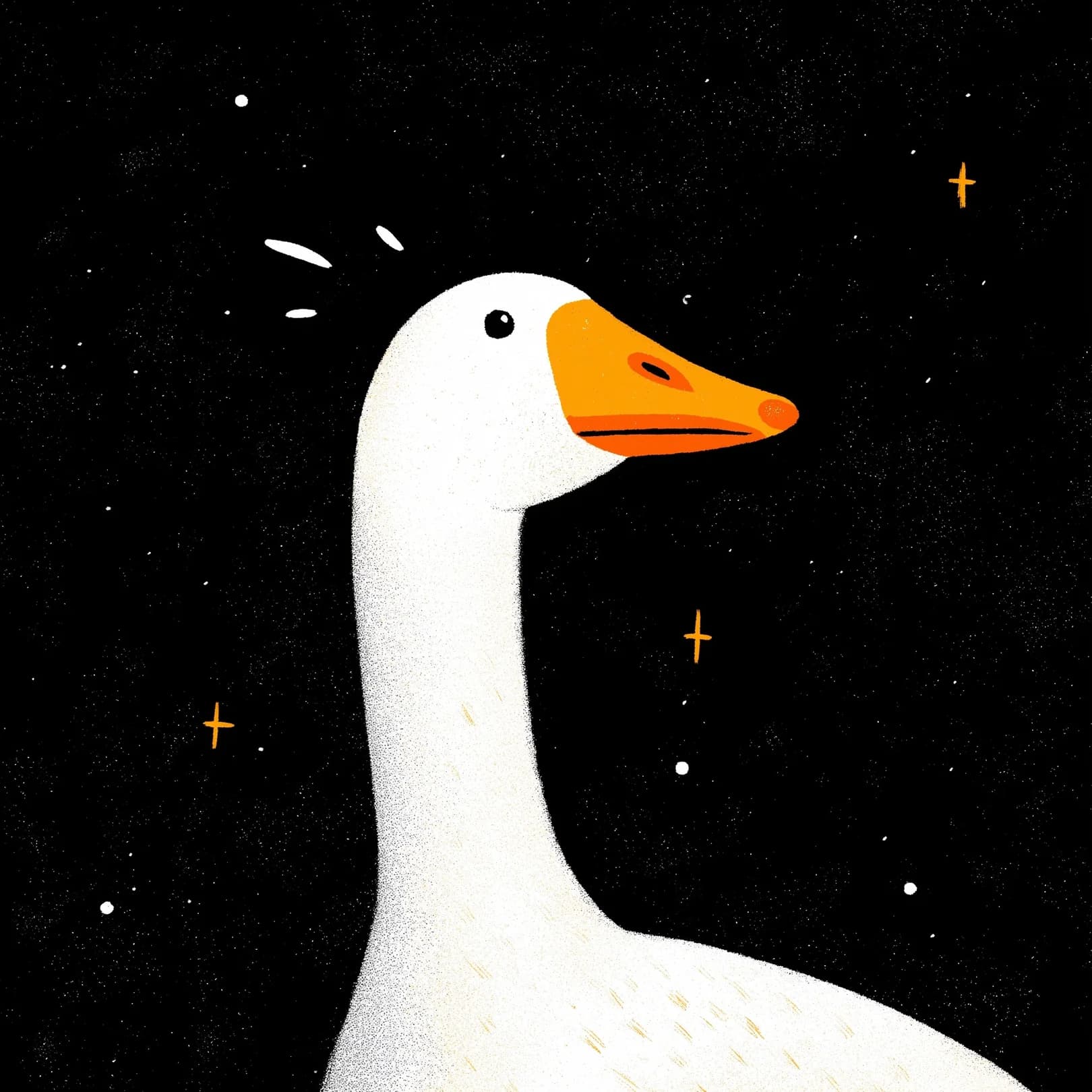 Overthinking White Goose Vector Graphic