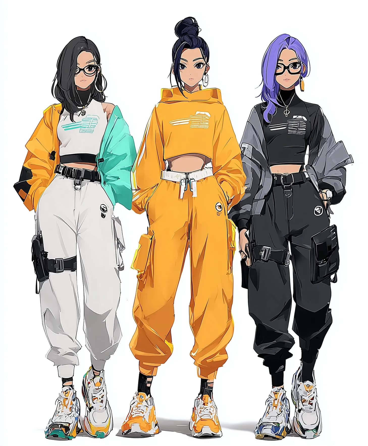 Modest Cyberpunk K‑Pop Illustrations