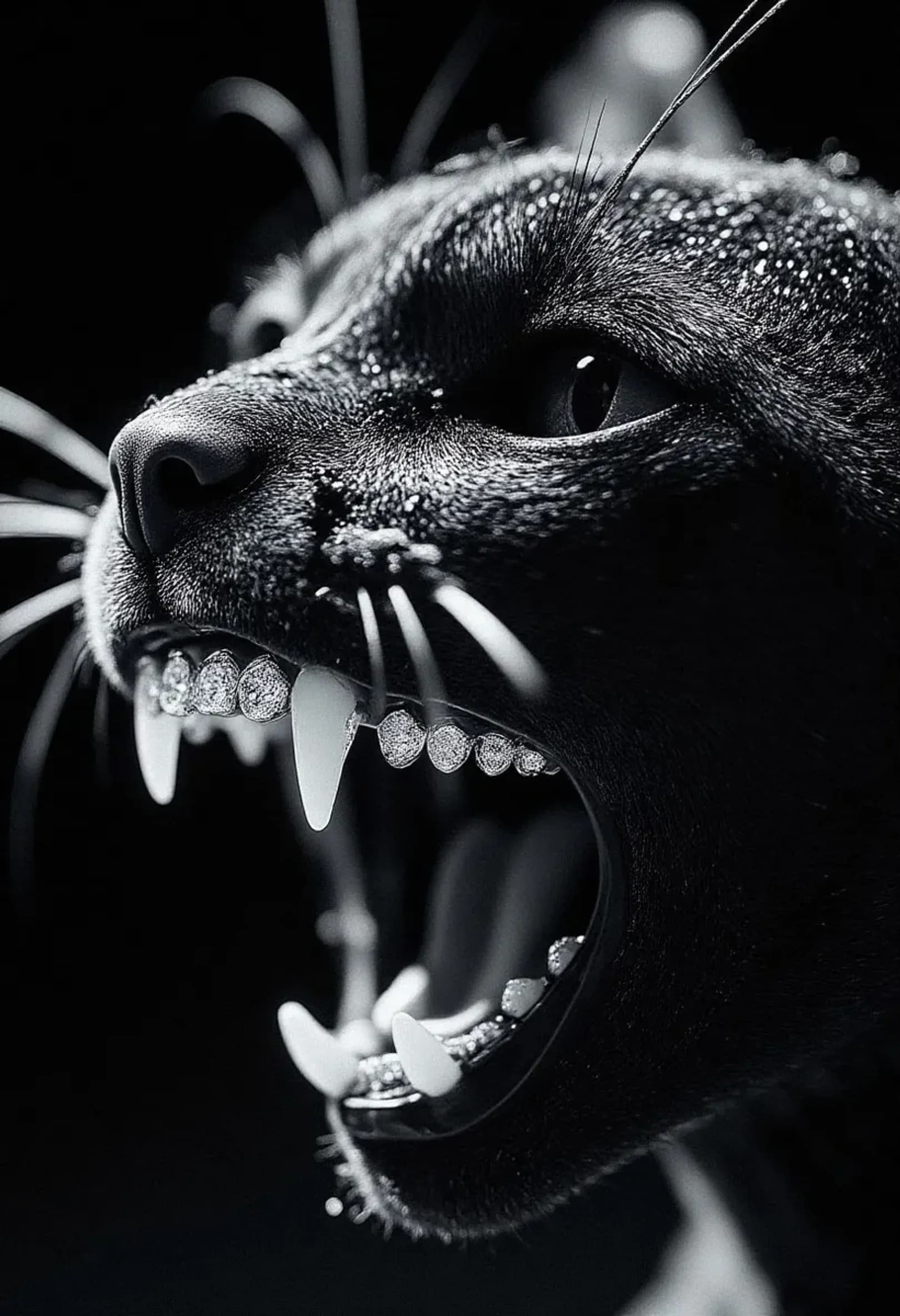 Cinematic Diamond Cat Portrait