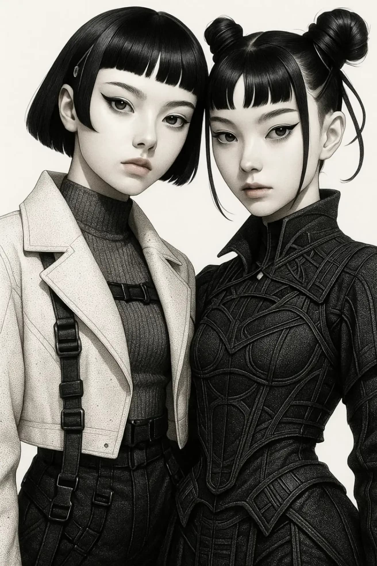 Black and White Gothic Fashion Portrait
