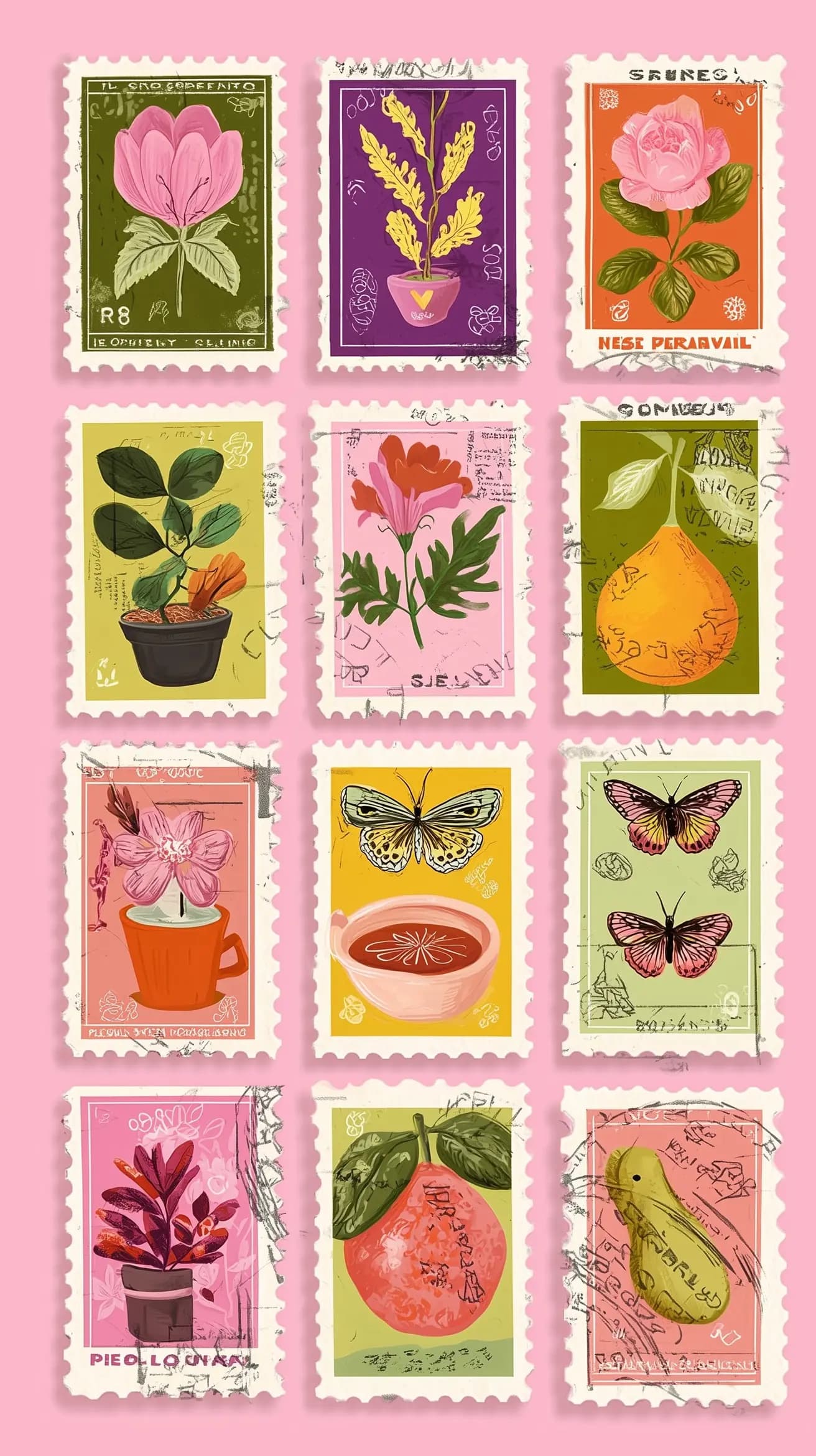 Modern Stamp Illustration