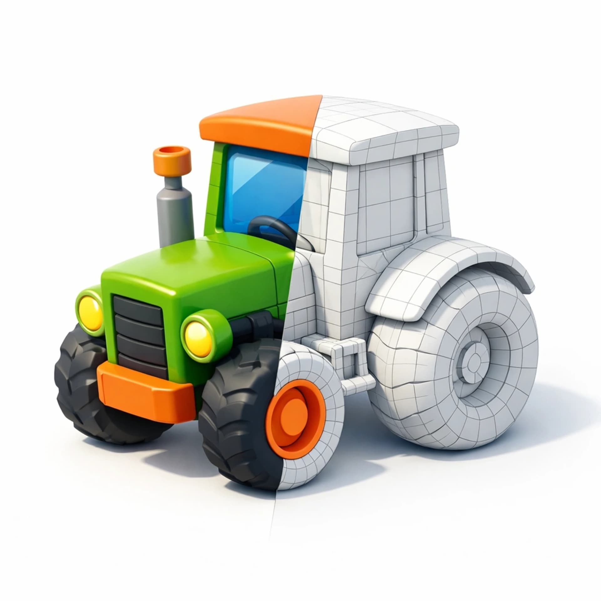 Minimalist CGI Tractor Poster