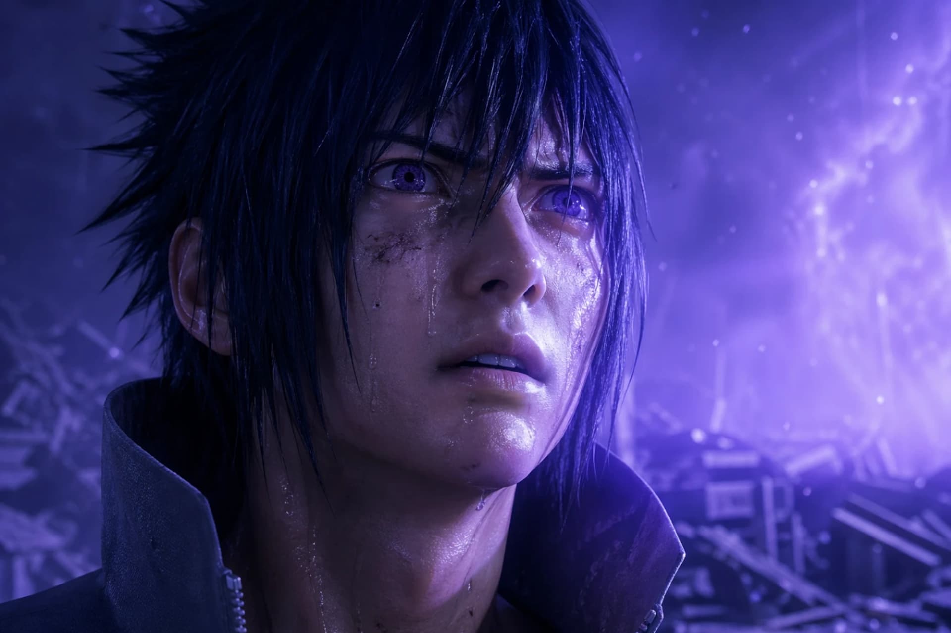 Hyperrealistic Sasuke Portrait Cinematic