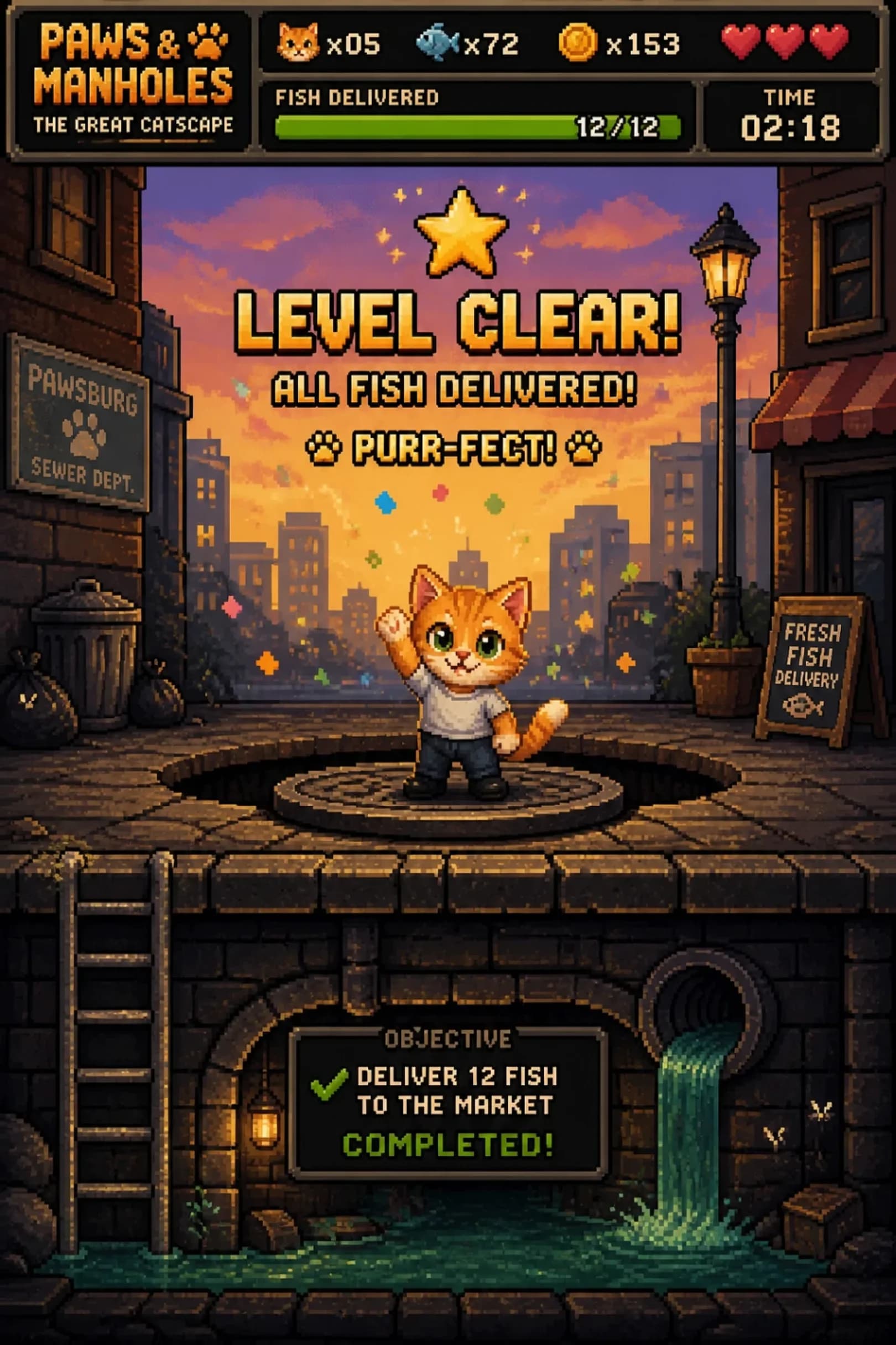 Retro Pixel Art Game Frame