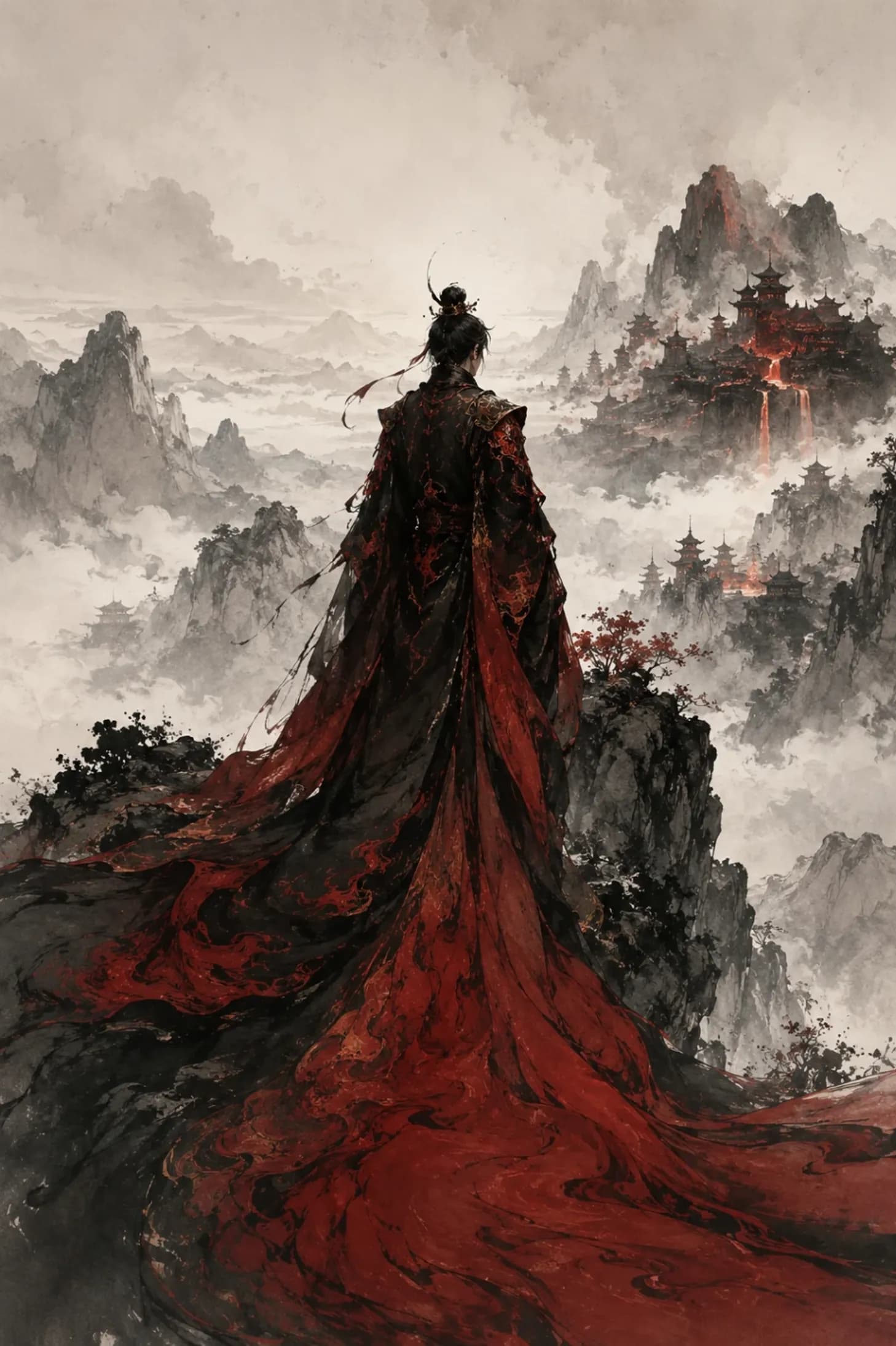 Cinematic Dark Warrior Landscape