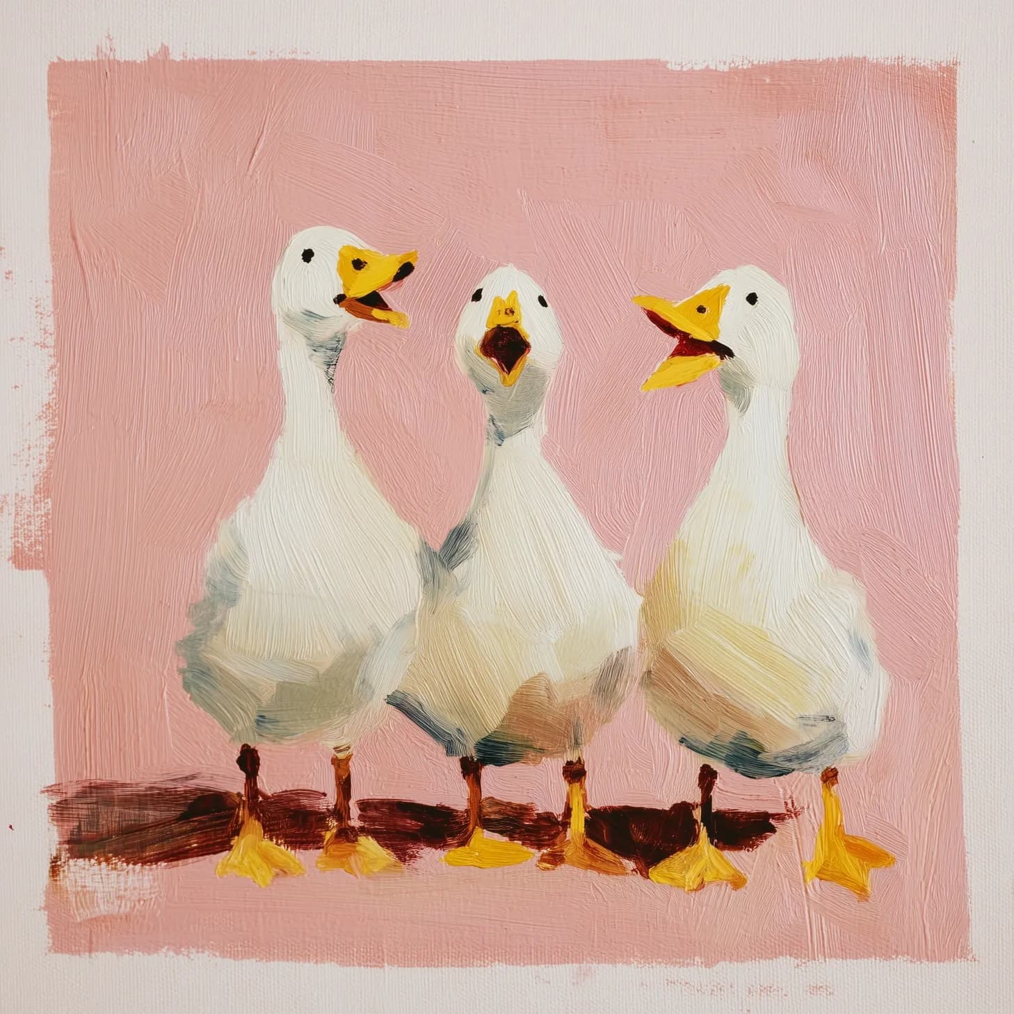 Handpainted Sad Ducks Illustration
