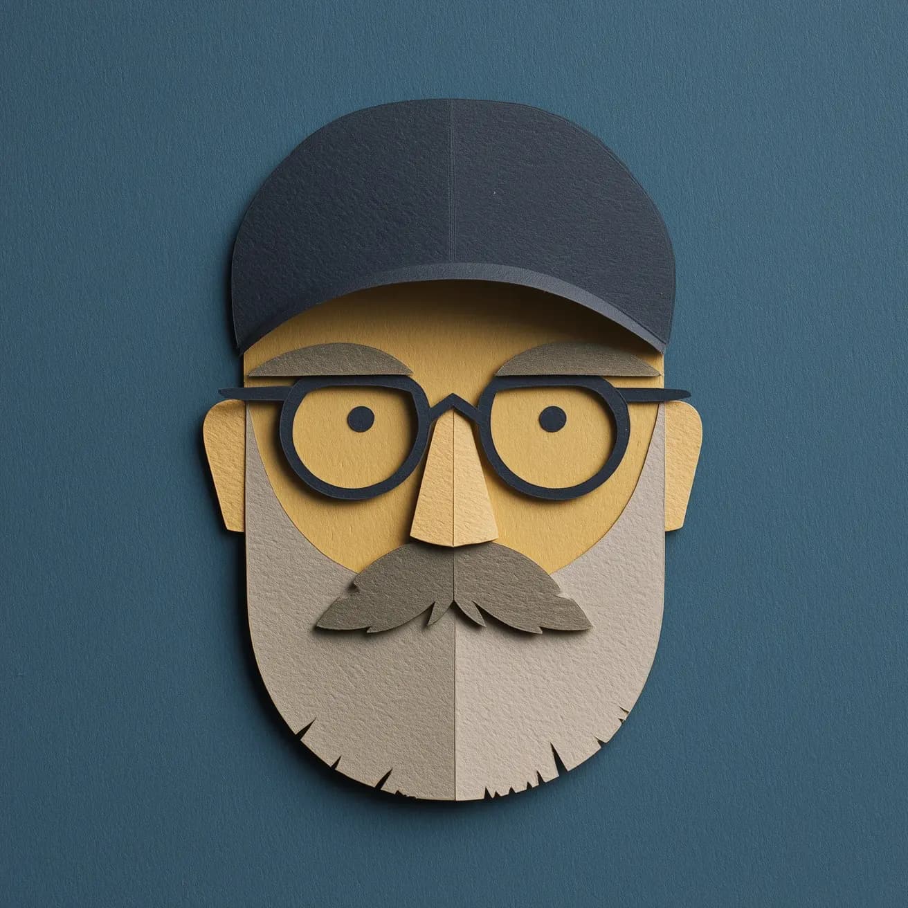 Minimalist Flat Collage Portrait